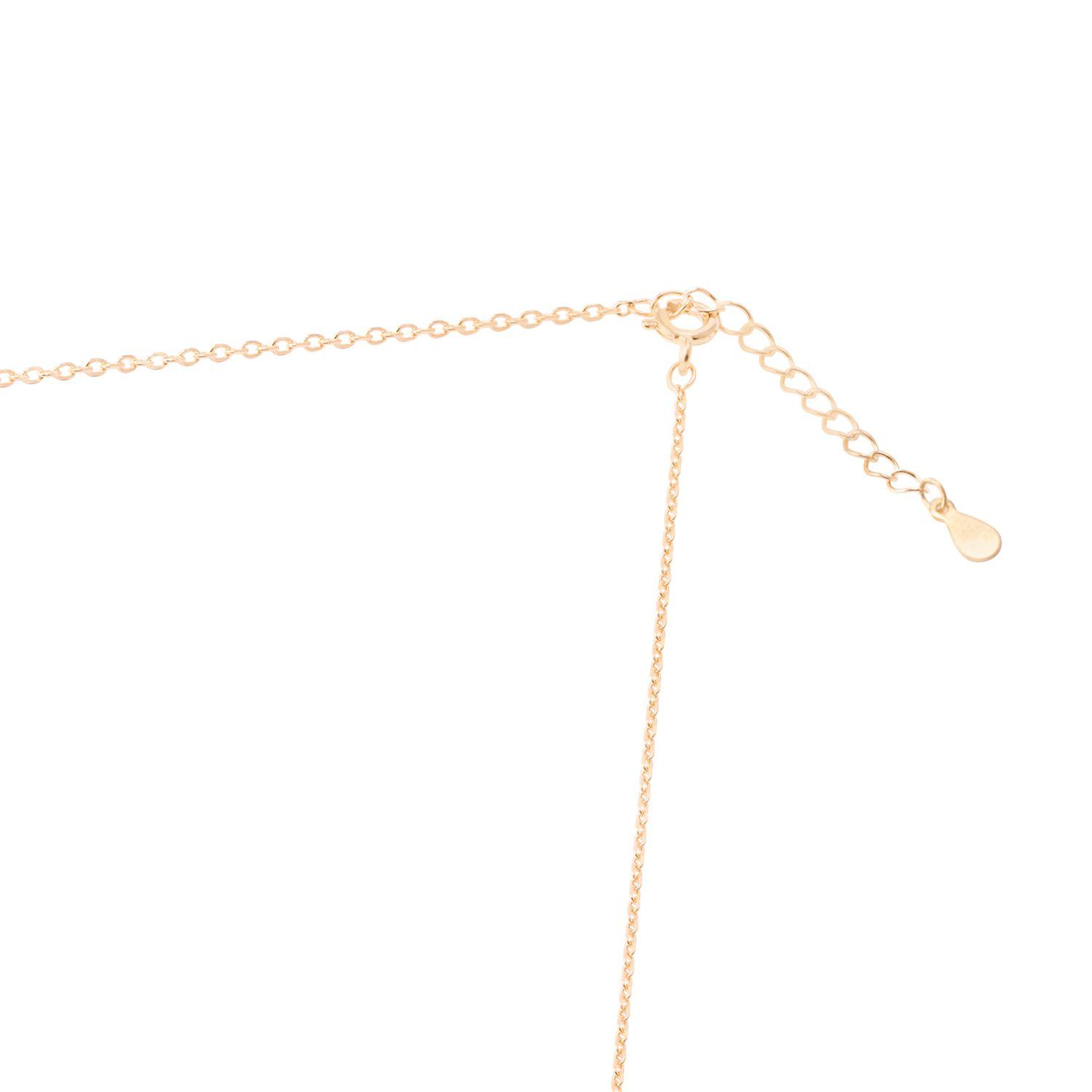 Collar Revestido en Oro 18kt Placa con Circonita mas Cruz-2