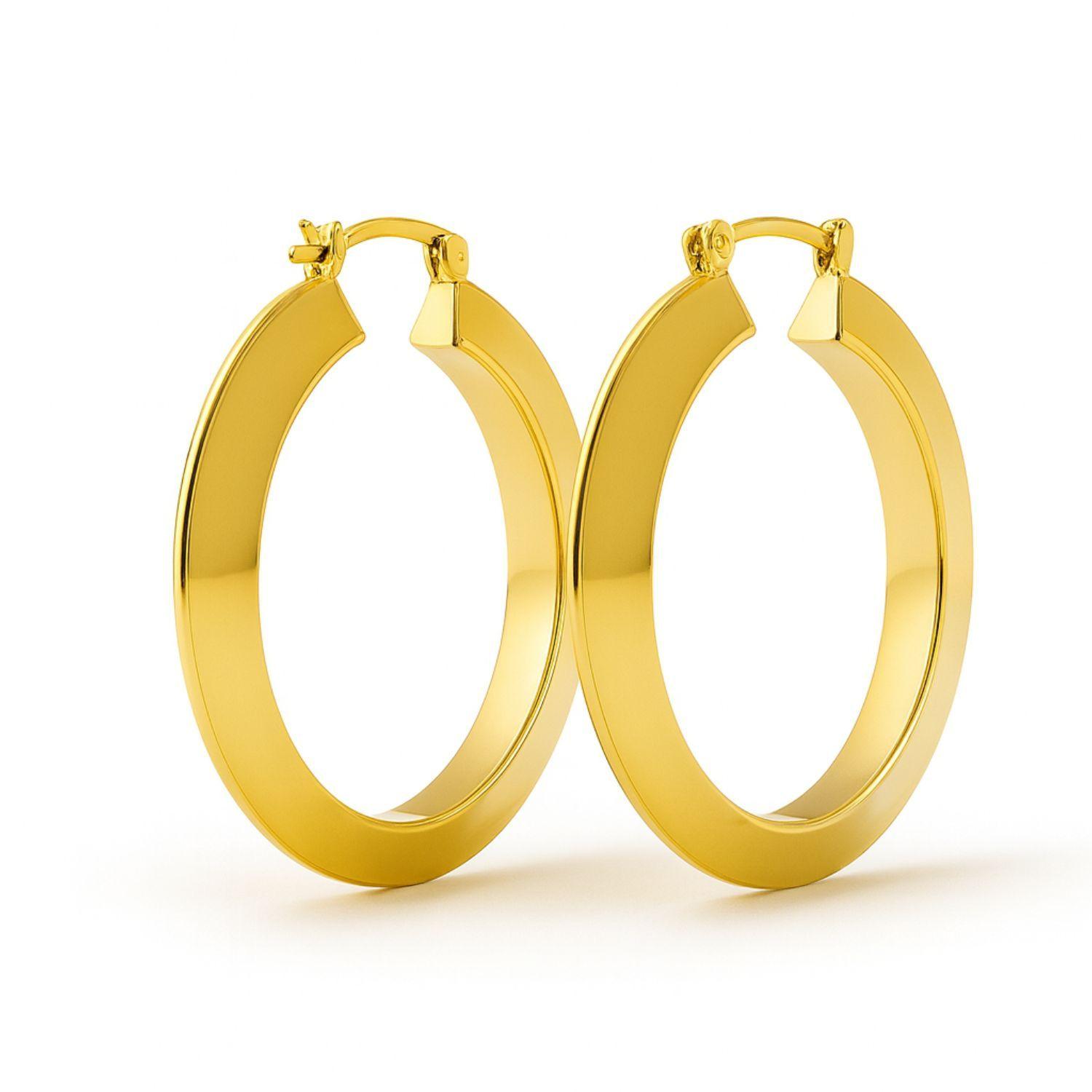 Aros Oro 18kt  Argolla Lisa Biselada-2