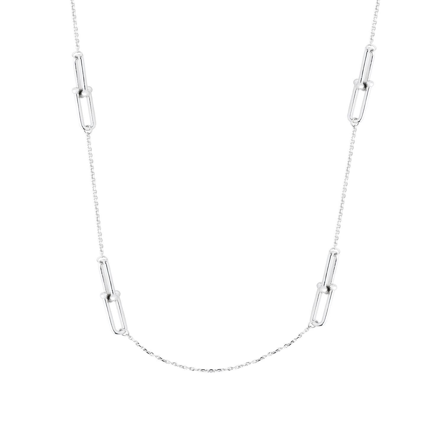 Collar de Plata Esterlina 925 Cuatro Enlazados-2