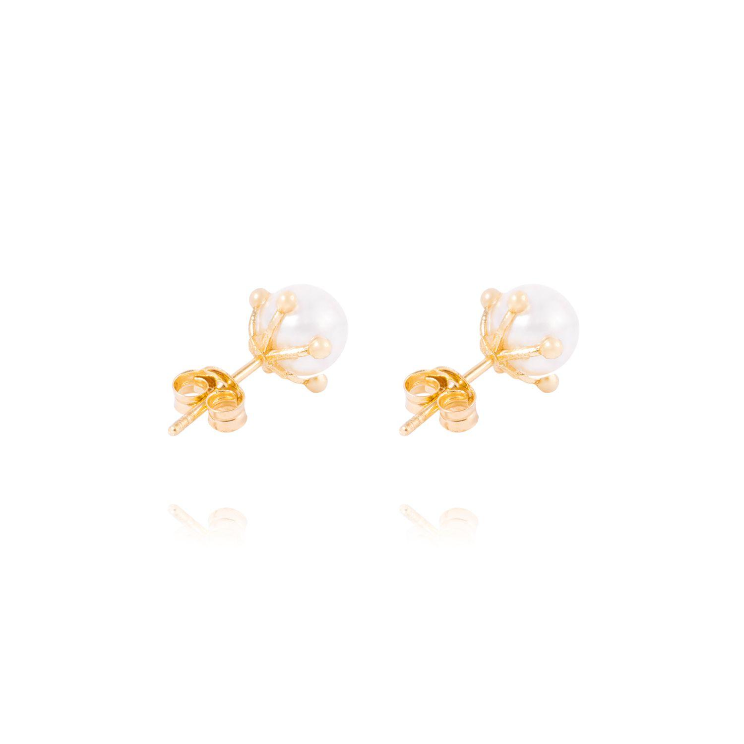 Aros de Oro 18kt PC Perla 6 Grifas 6,0mm-2