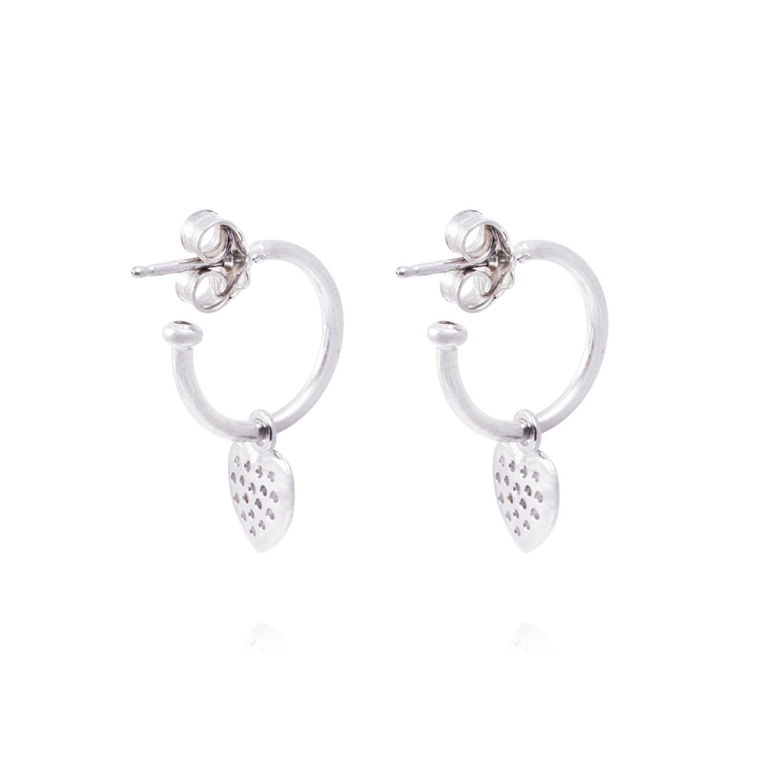 Aros de Plata Esterlina 925 Argollas Corazón-2