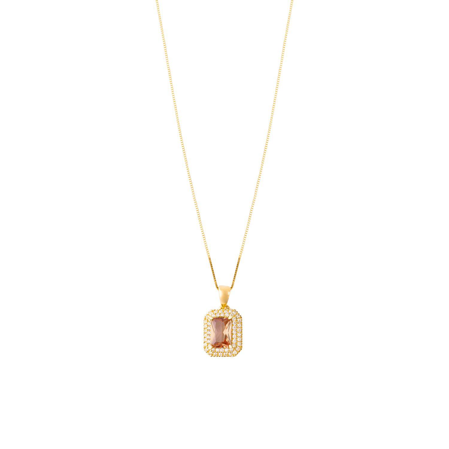 Colgante de Oro 18kt Topacio con Circones-2