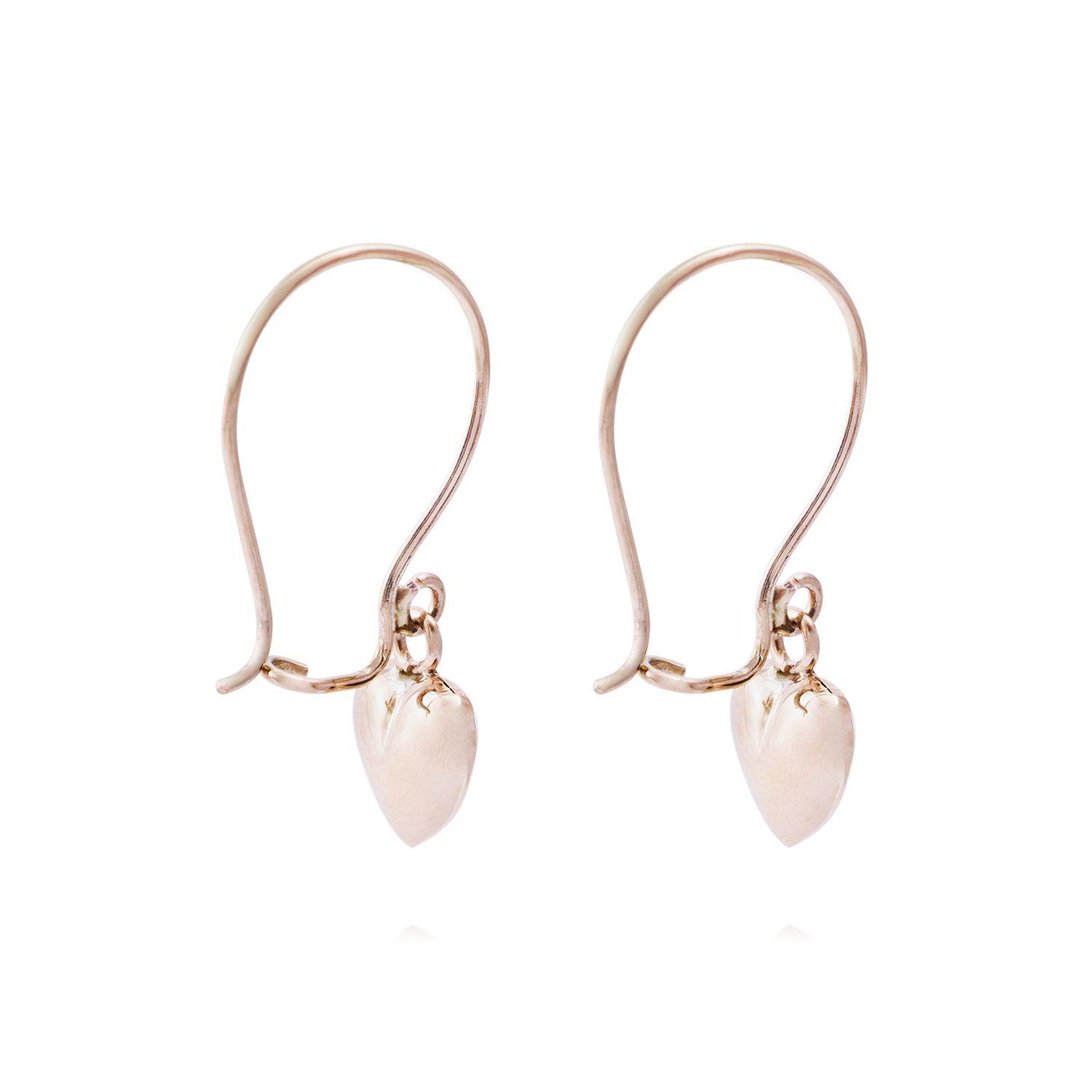 Aros Oro Miel 18kt Colgante Corazón Grande-2