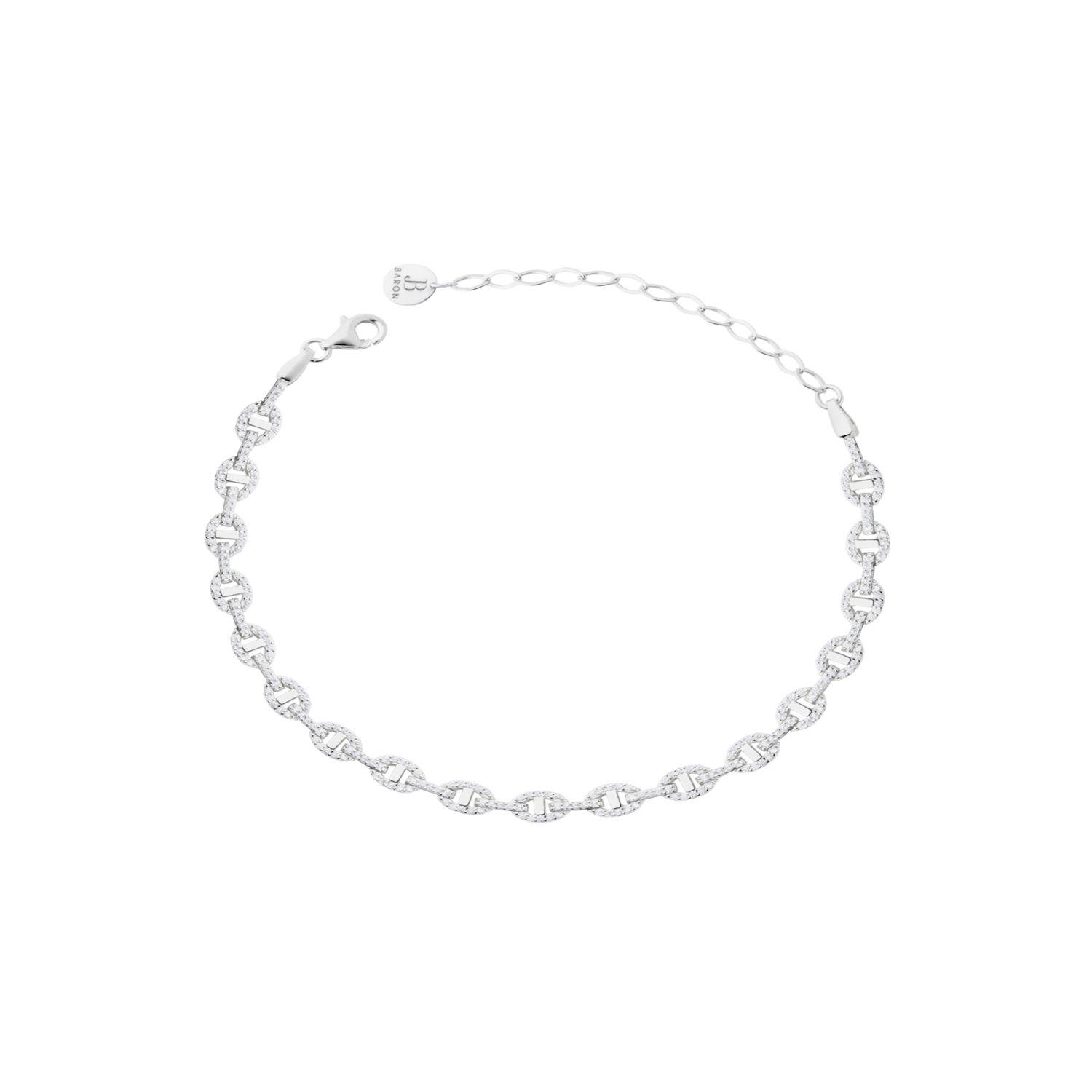 Pulsera de Plata Esterlina 925 Eslabones Circon-0