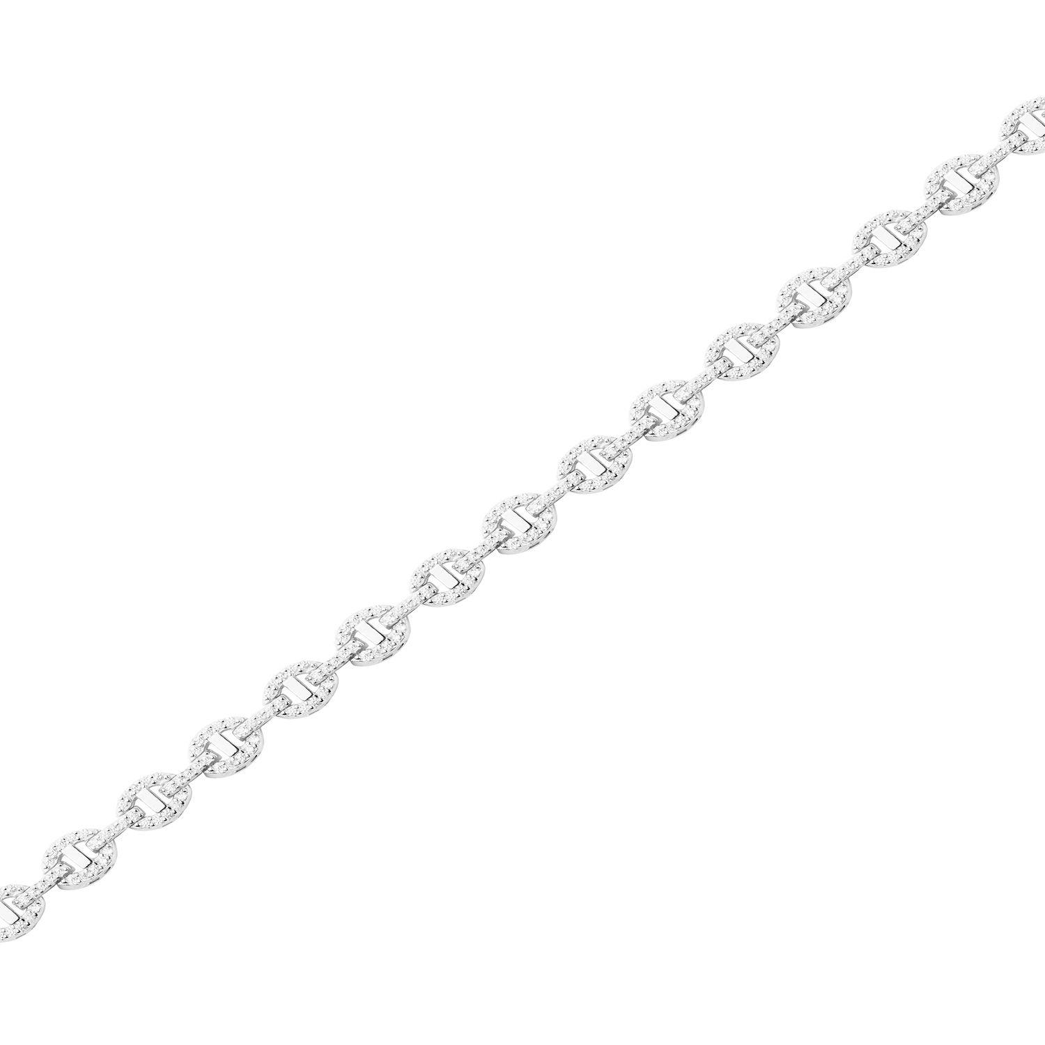 Pulsera de Plata Esterlina 925 Eslabones Circon-1