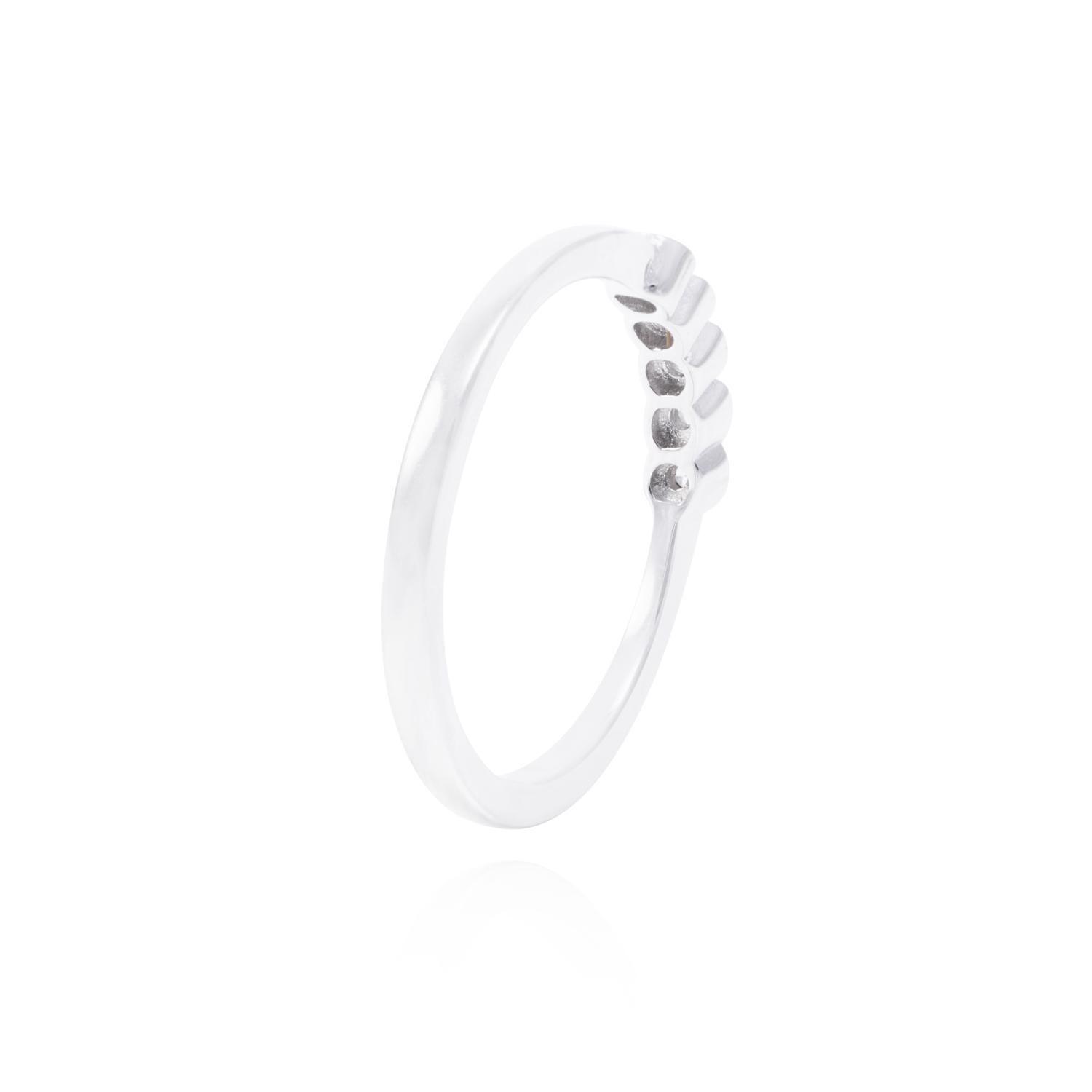 Anillo de Plata Esterlina Medio Cintillo Cinco Circones-2