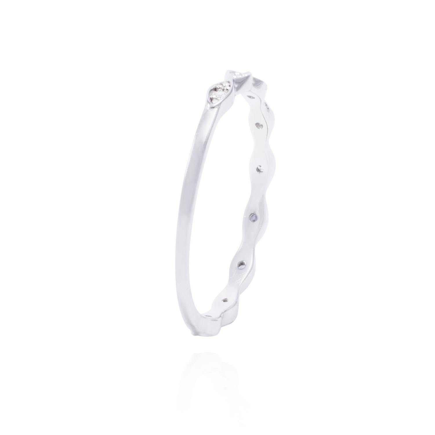 Anillo de Plata Esterlina Trenzado Circonita-2