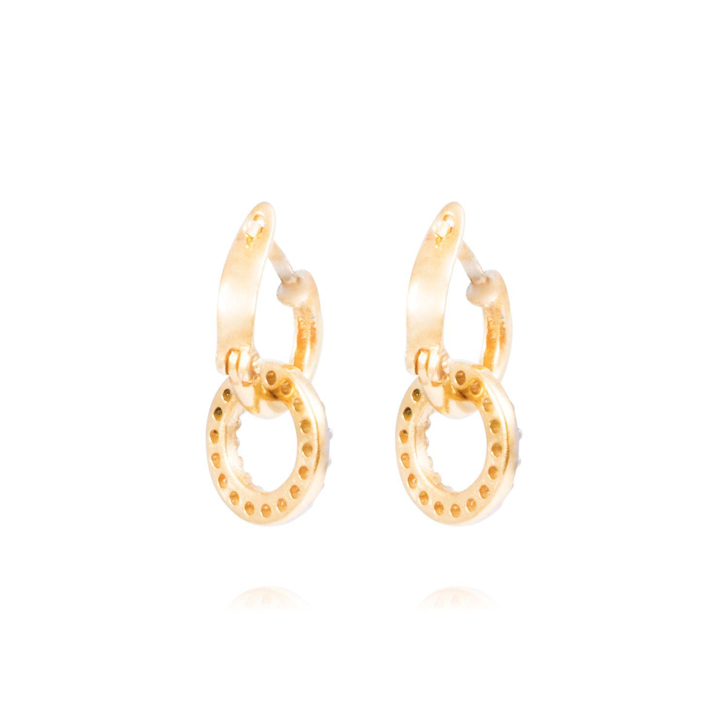 Aros Oro Amarillo 18kt Círculos Diamantes 16x05 Pts-2