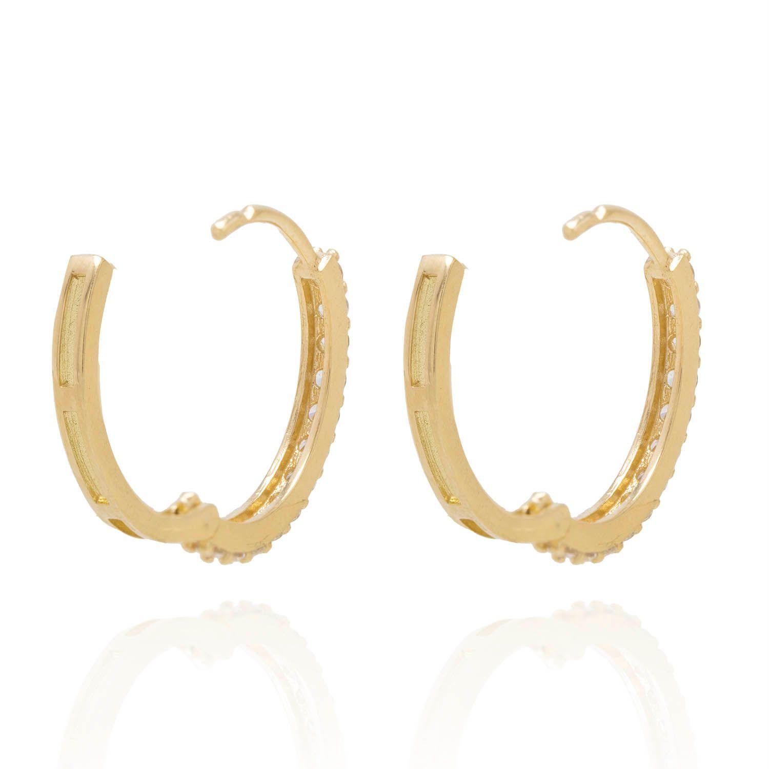 Aros de Oro 18kt Argollas Circones de Riel-2