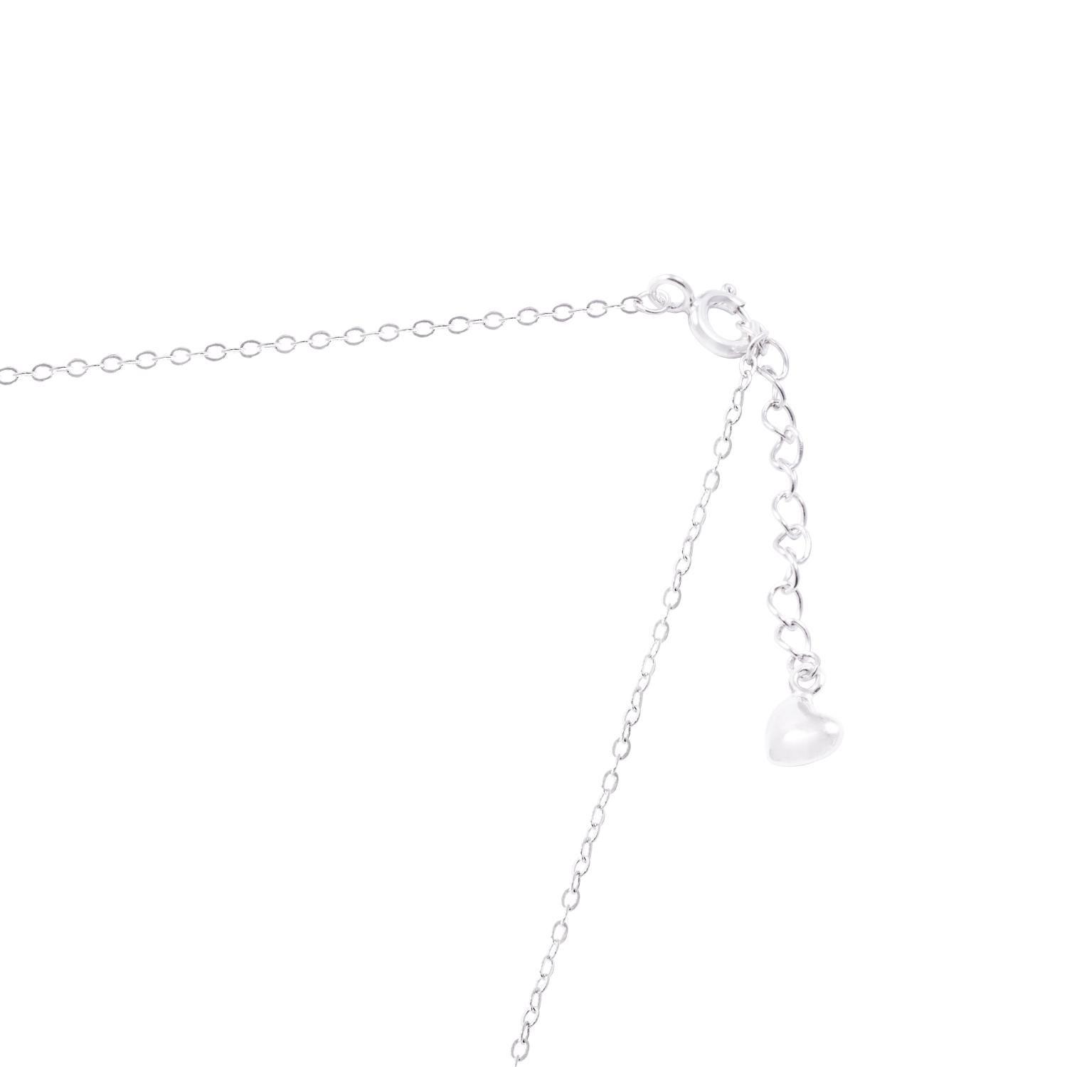 Collar de Plata Esterlina 925 Corazón Círculos de Circón Giratorio-2