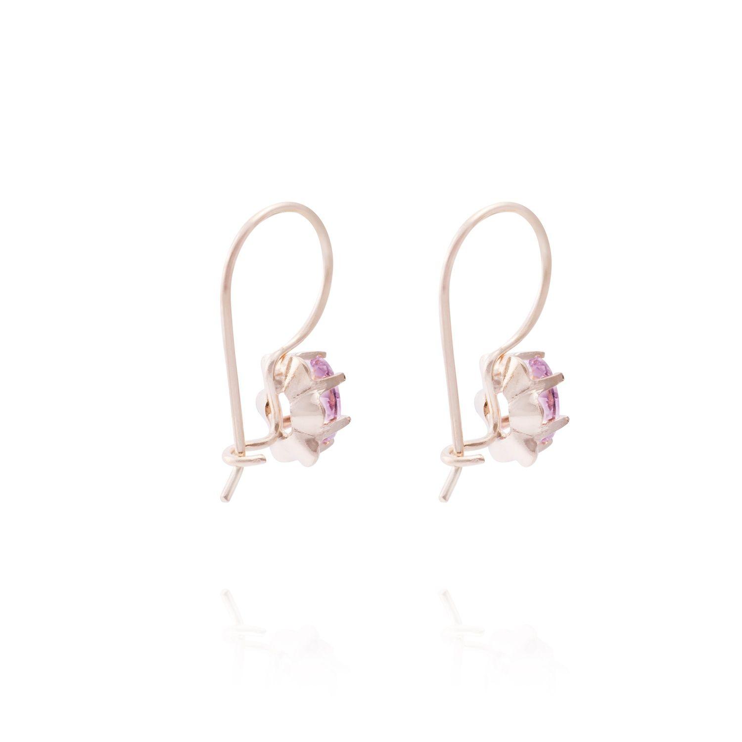 Aros Oro Miel 18kt  Rosa de Francia 4x6mm-2