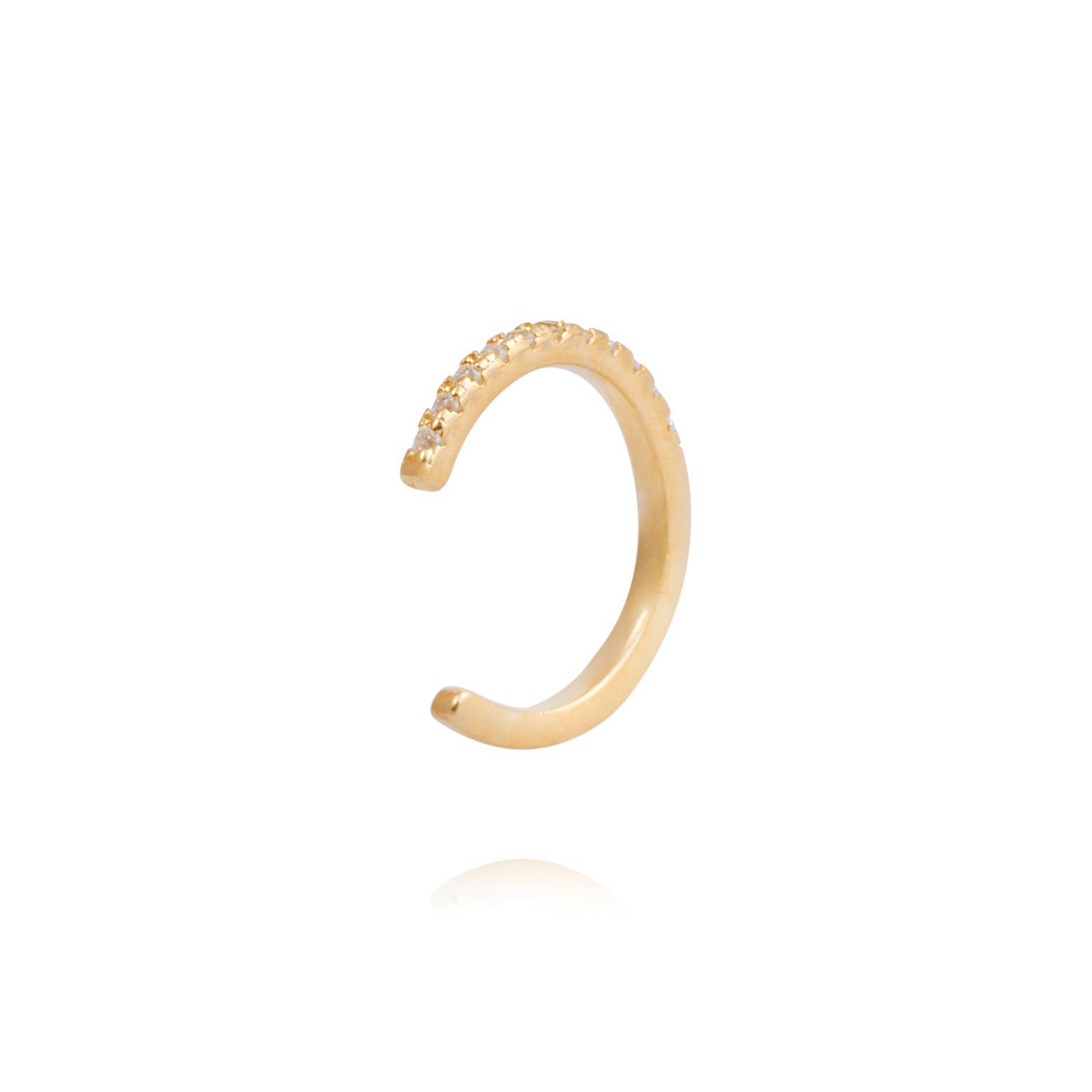 Piercing de Plata Esterlina 925 Earcuff delgado Bañado en Oro 14kt-2