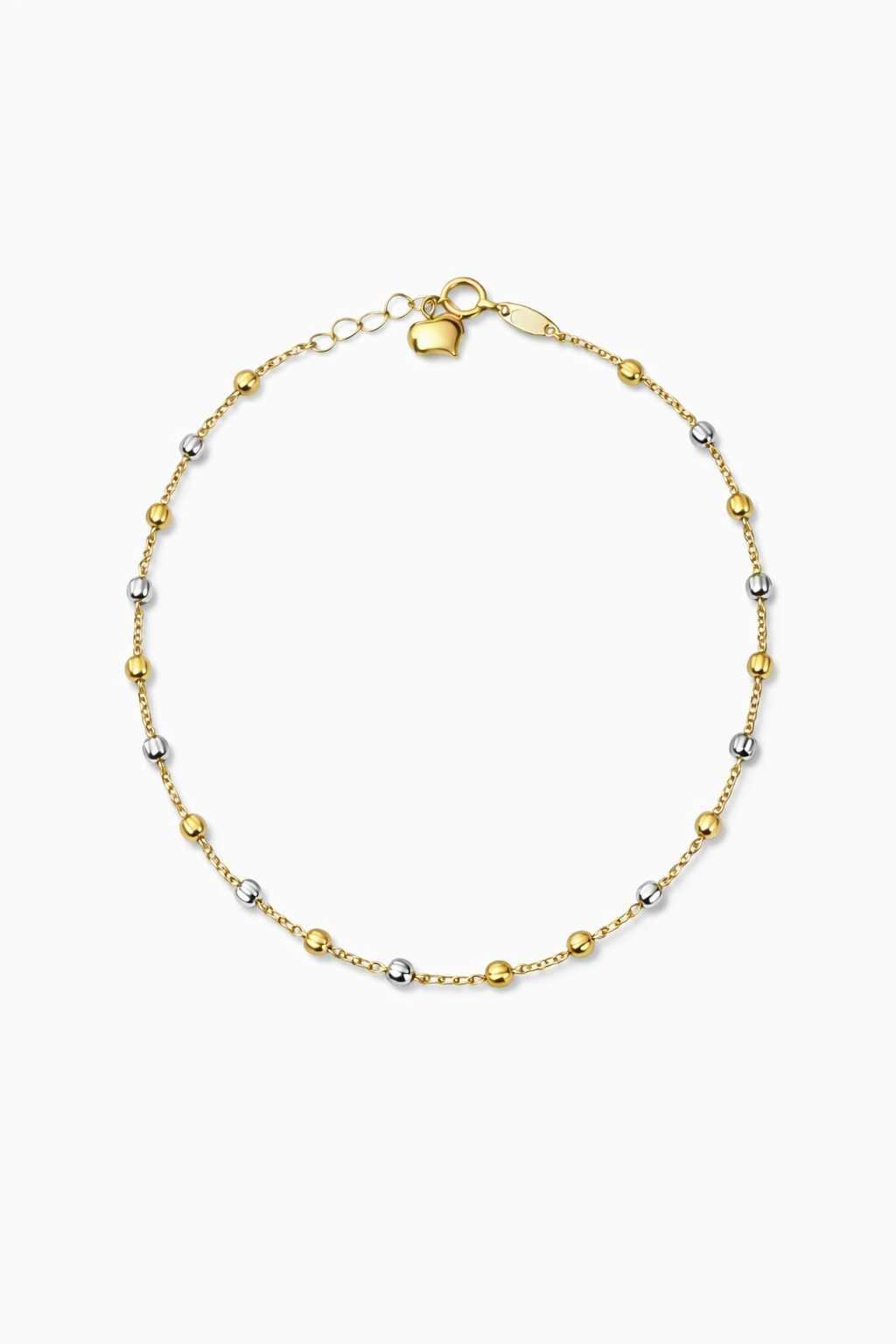 Pulsera Oro Amarillo 18kt Bolitas Bicolor-0