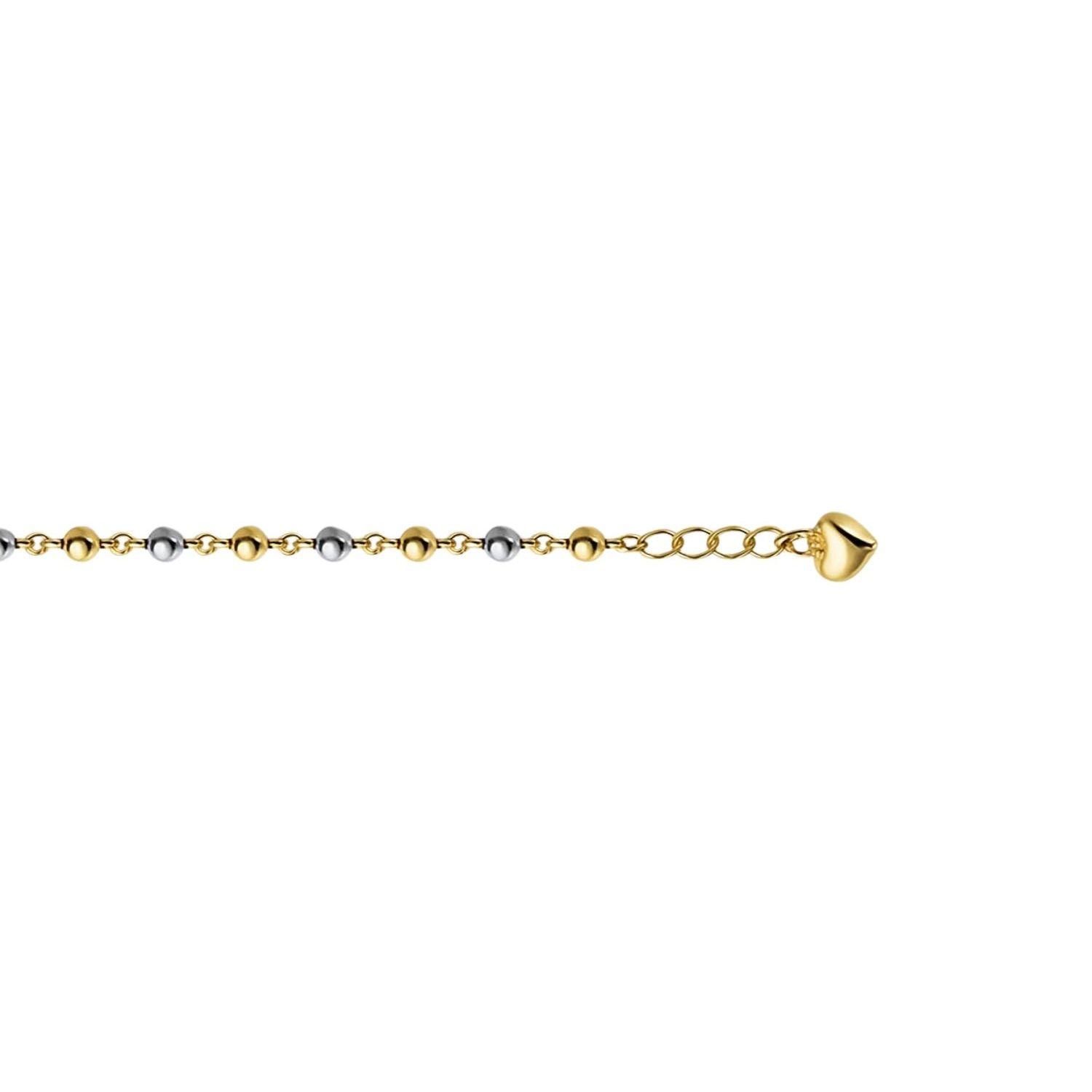 Pulsera Oro Amarillo 18kt Bolitas Bicolor-1
