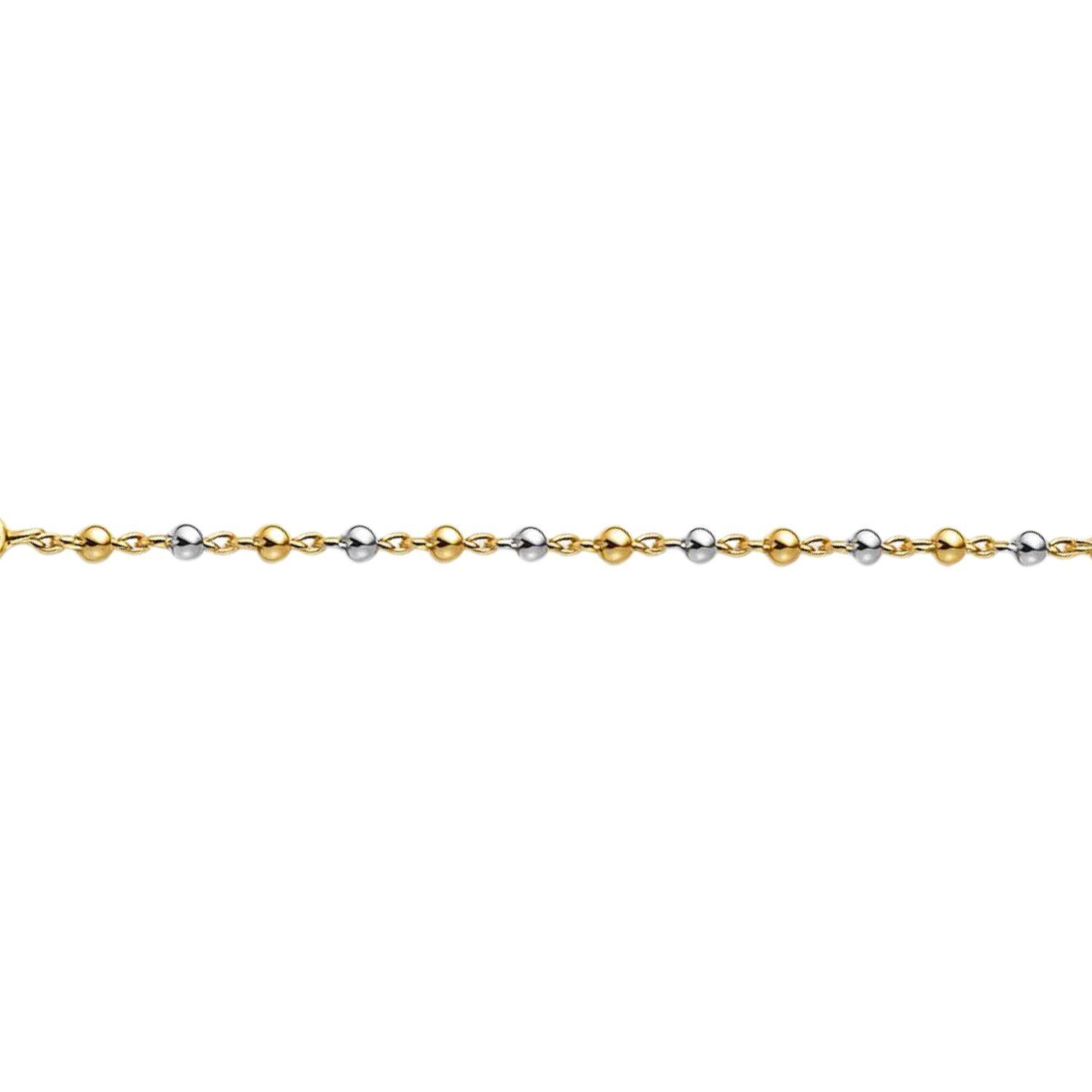 Pulsera Oro Amarillo 18kt Bolitas Bicolor-2