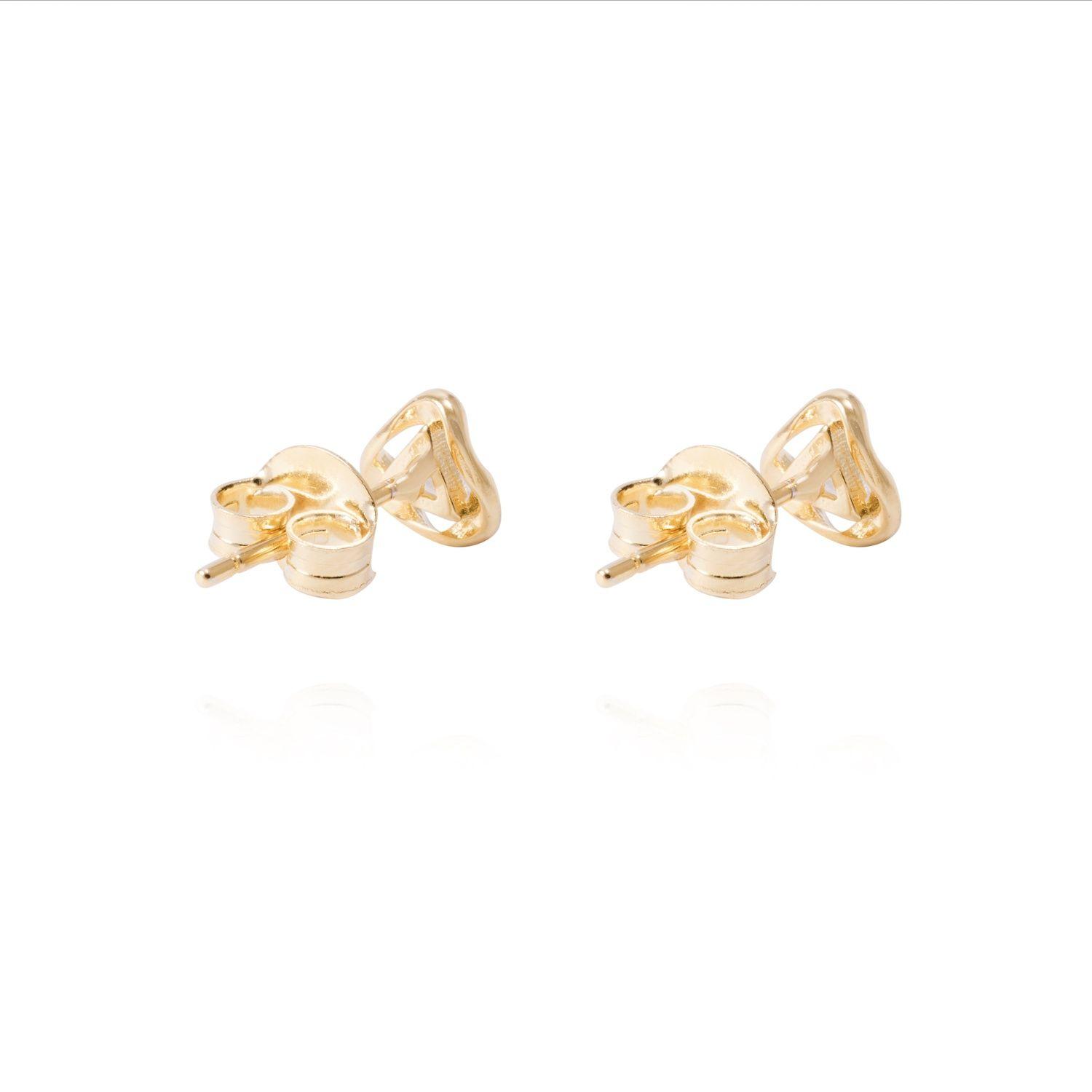 Aros de Plata Triangulo con Circonita Revestido en Oro 18kt-2
