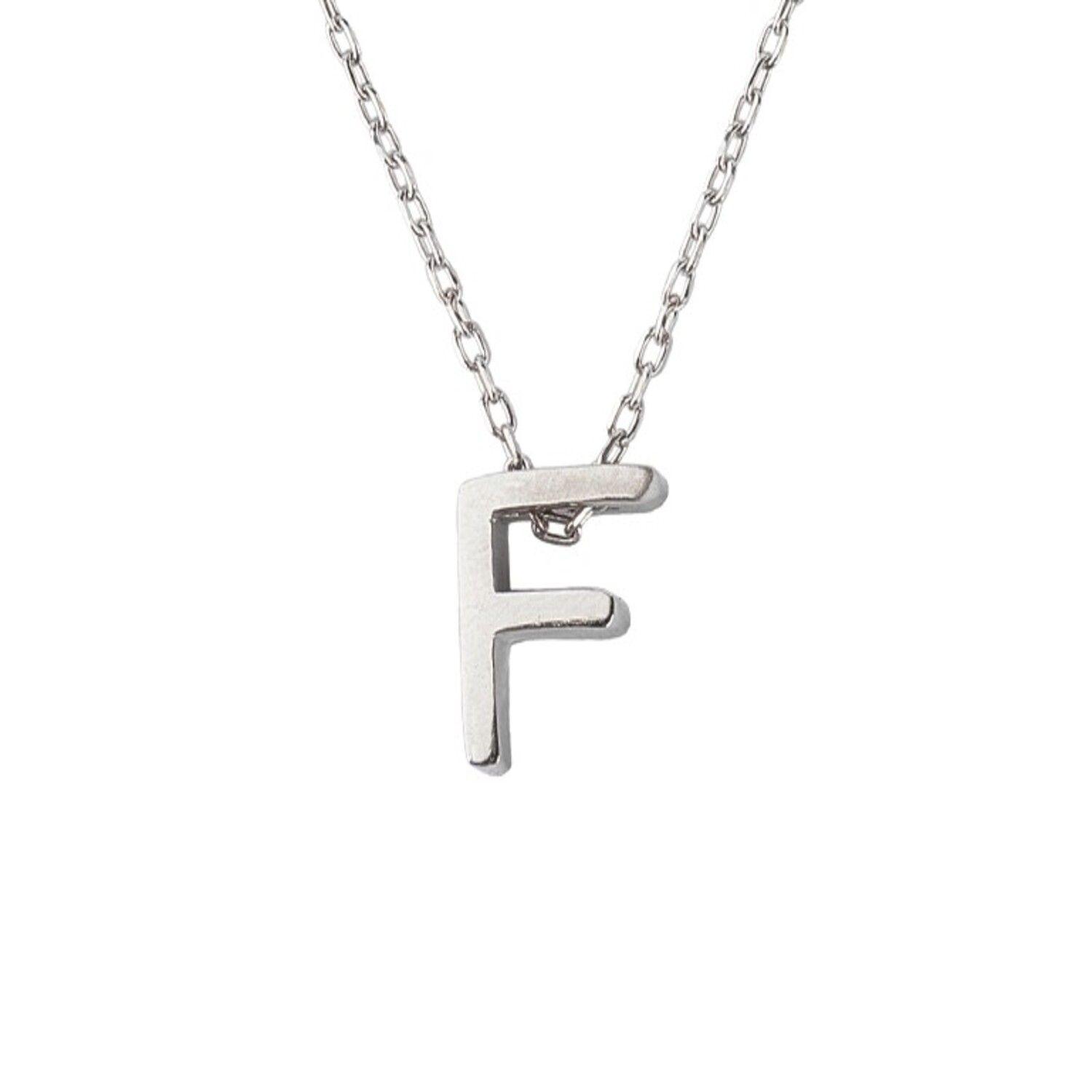 Collar de Plata Esterlina 925 Letra F-1