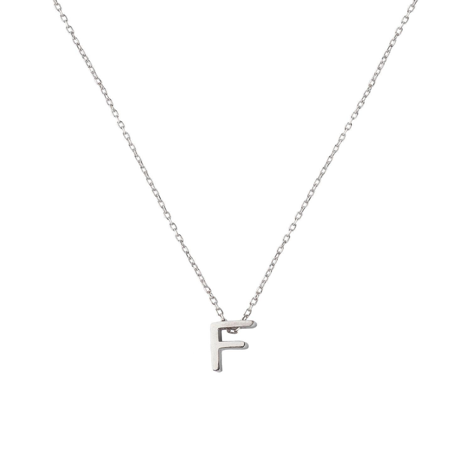 Collar de Plata Esterlina 925 Letra F-2