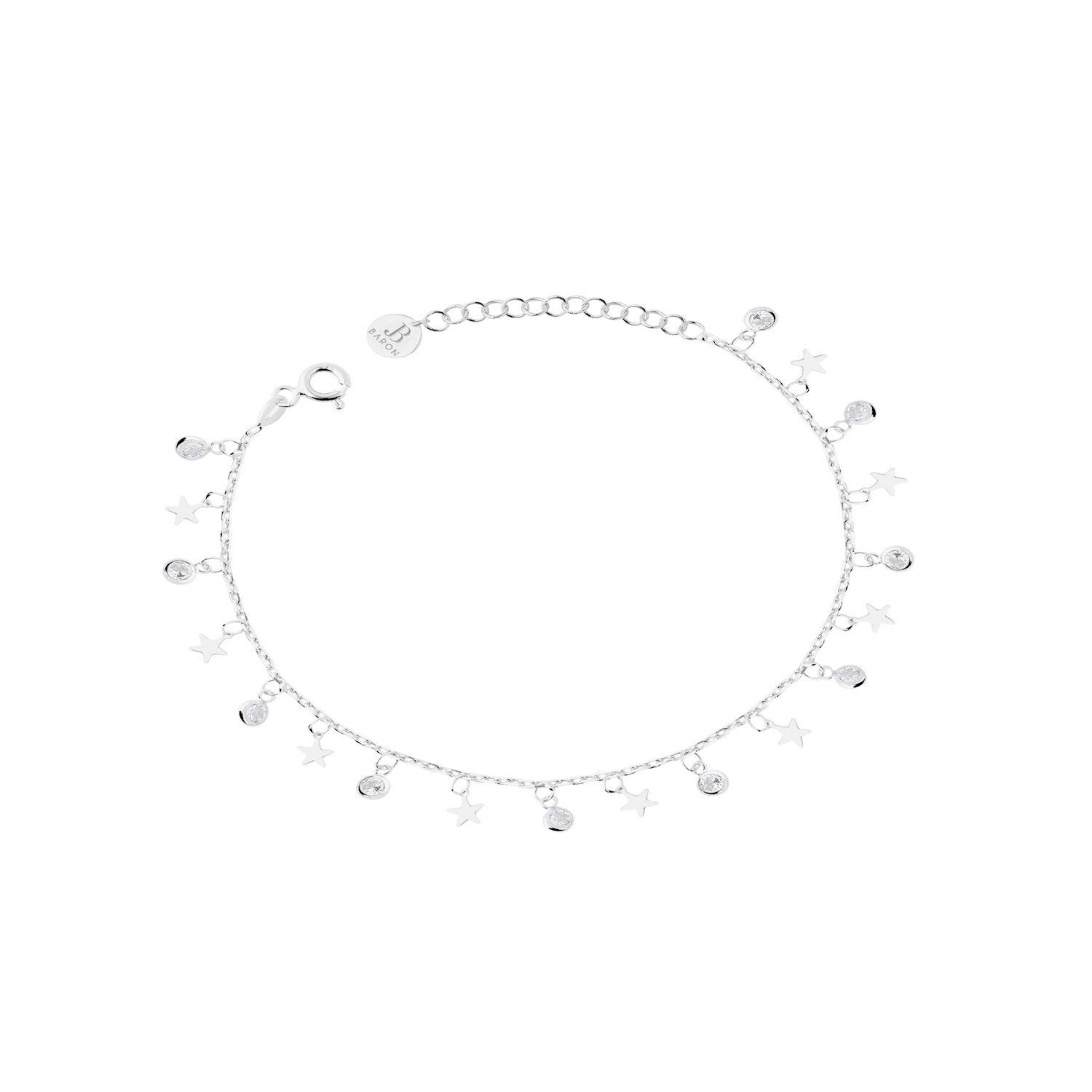 Pulsera de Plata Esterlina 925 Gotas y Estrellas-1
