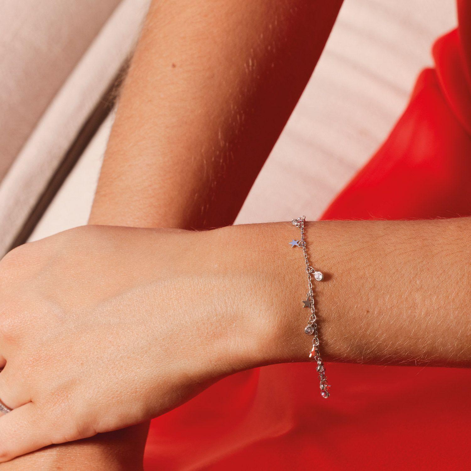 Pulsera de Plata Esterlina 925 Gotas y Estrellas-3