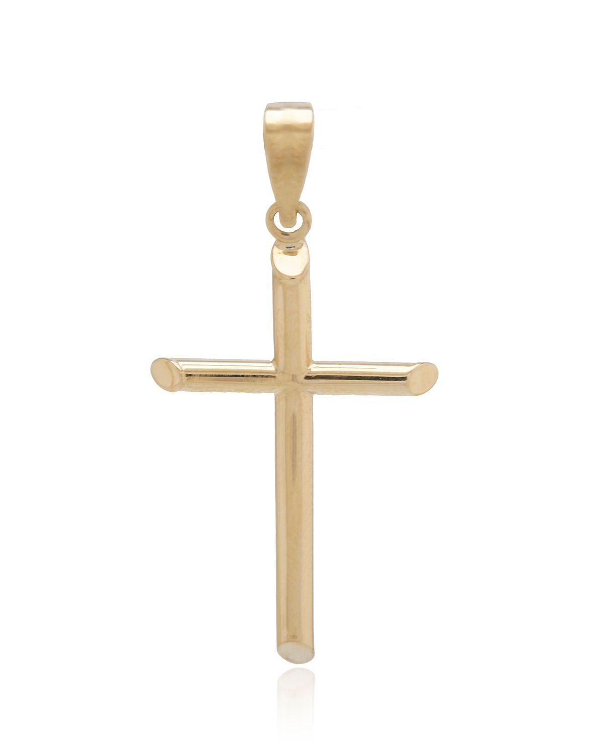 Colgante de Oro 18kt Cruz de Tubo-2