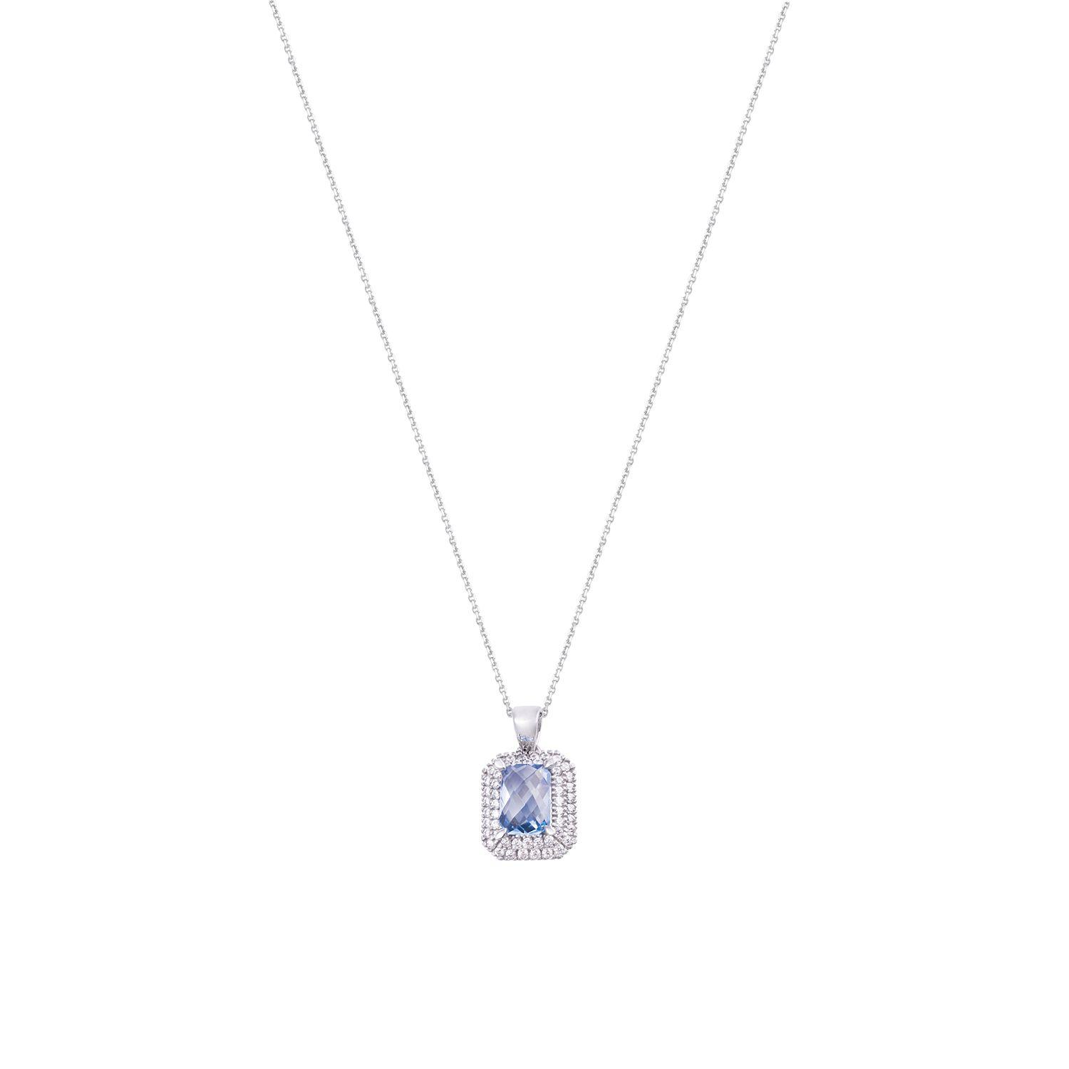 Colgante de Oro Blanco 18kt Circón-Aguamarina-2