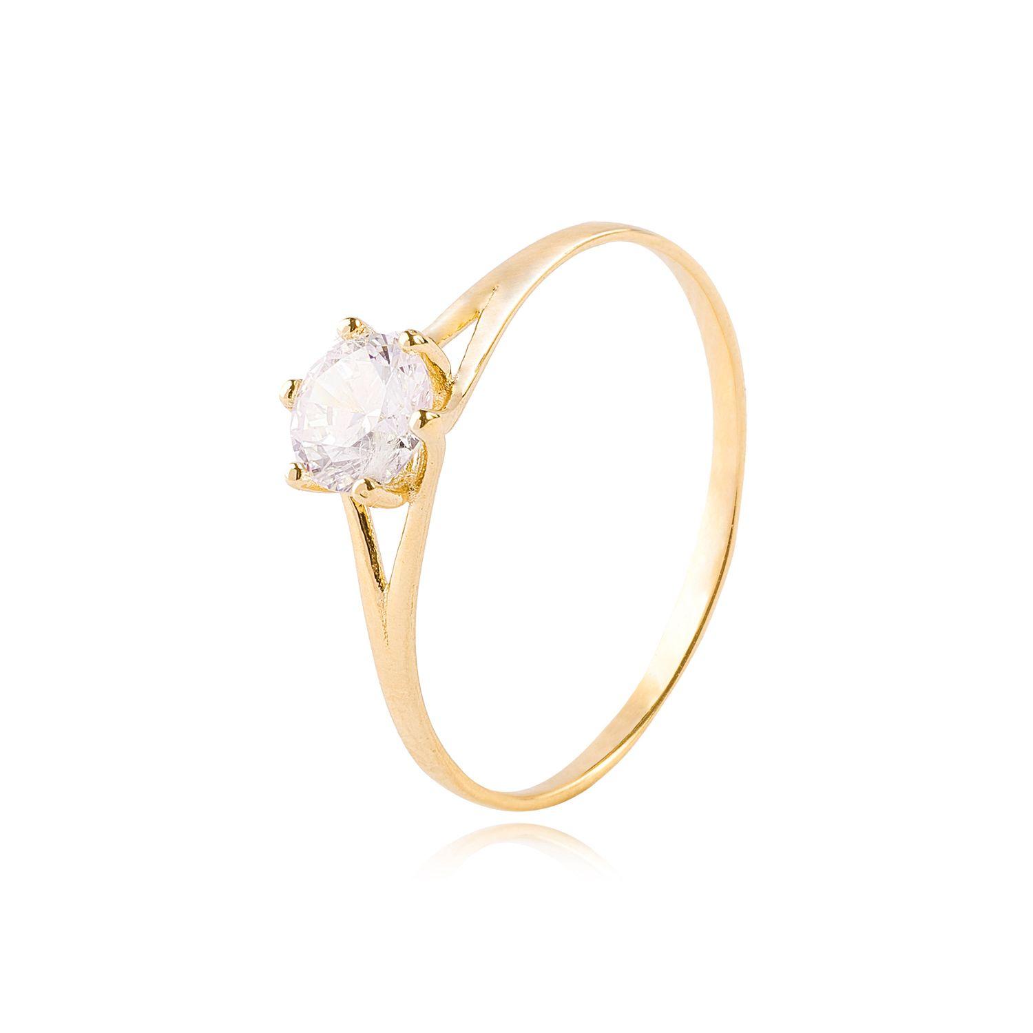 Anillo de Oro 18kt Circon Solitario 5,0mm 1264-0