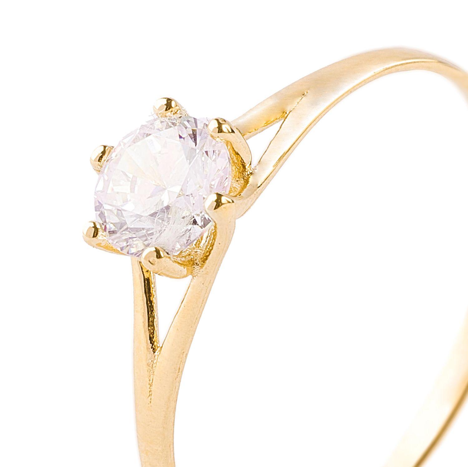 Anillo de Oro 18kt Circon Solitario 5,0mm 1264-1