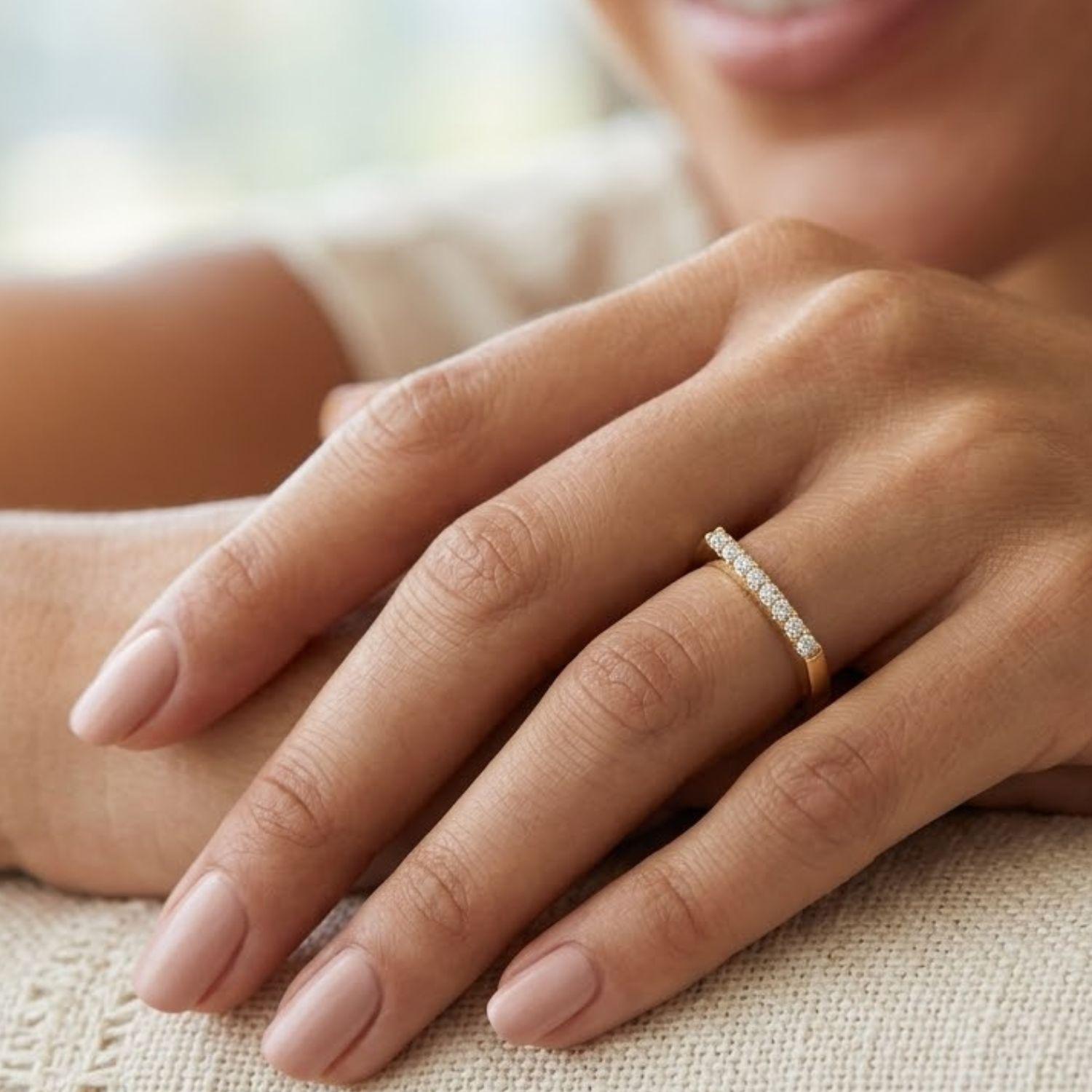 Anillo de Oro 18kt  Clasico Eternidad Circon-3