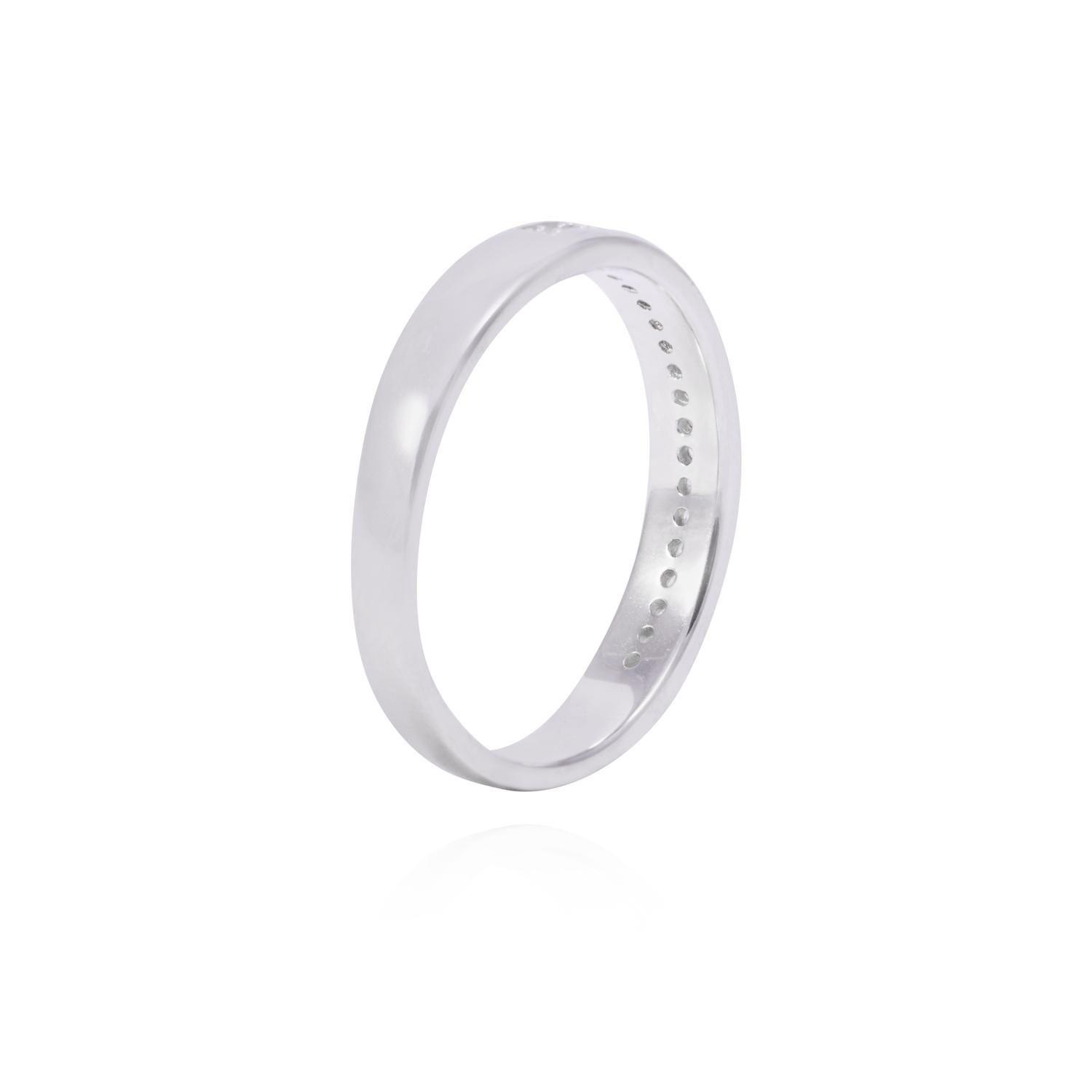 Anillo de Plata Esterlina Medio Cintillo Circonita-2