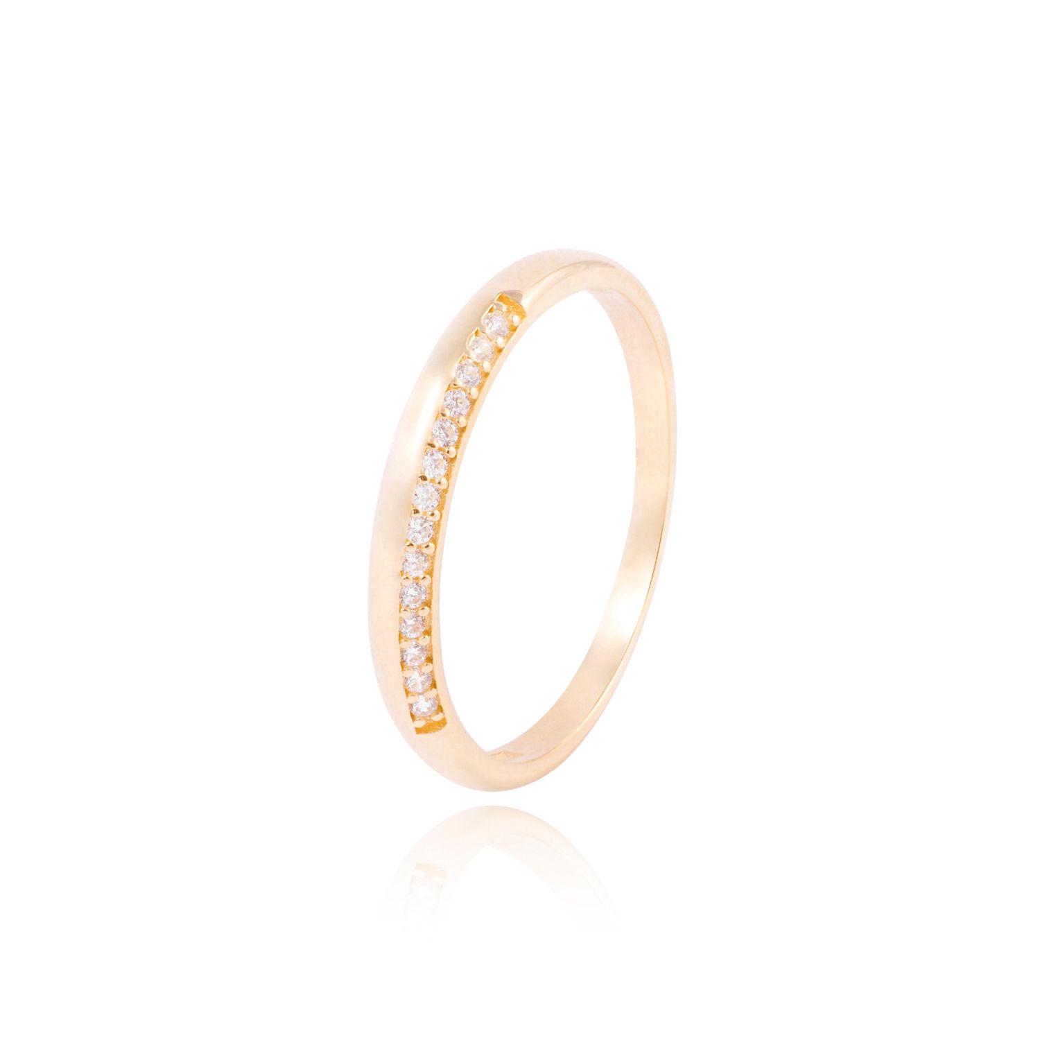 Anillo Compromiso de Oro 18Kt Circón Central-0