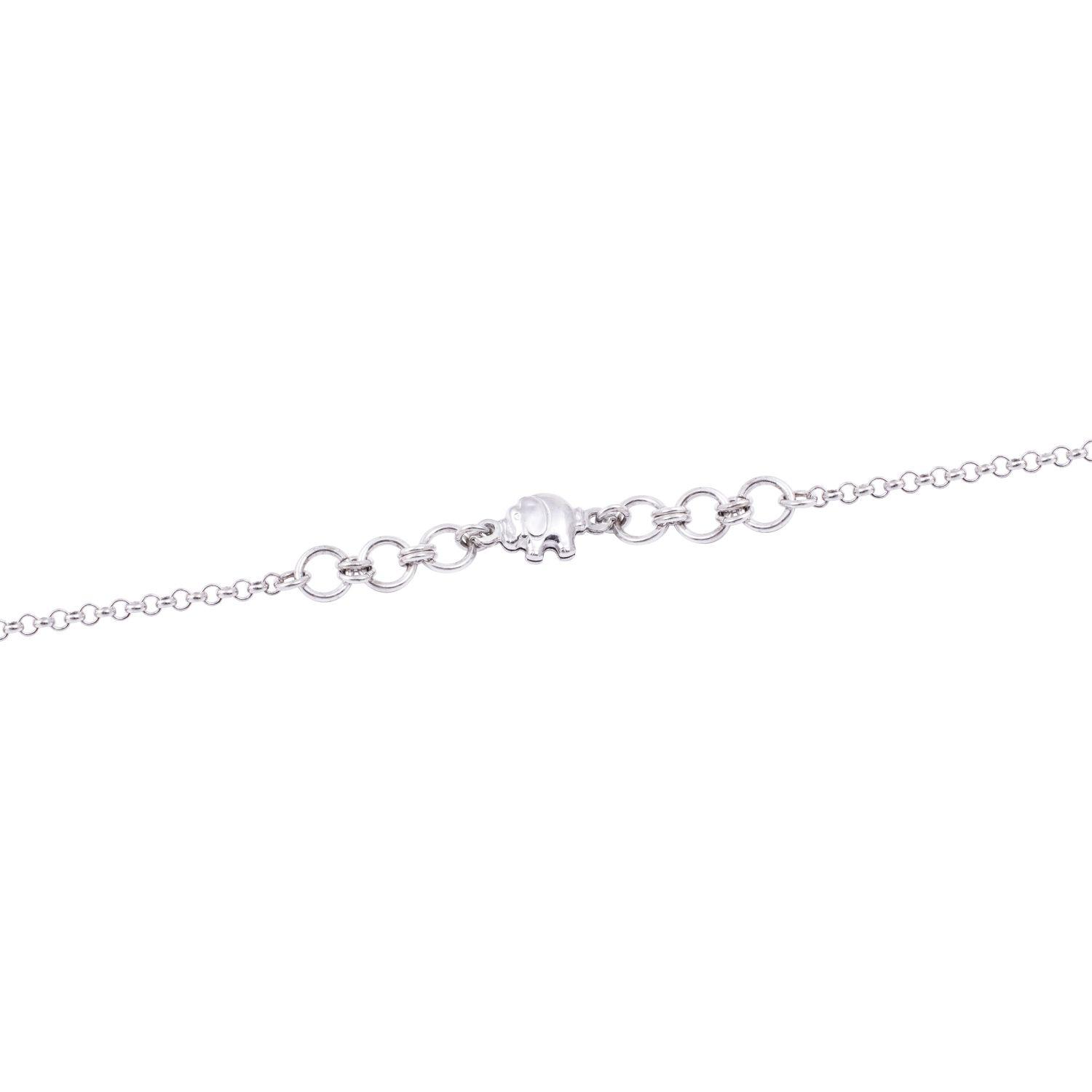 Pulsera de Plata Esterlina 925 Eslabones y Elefante Protector-0
