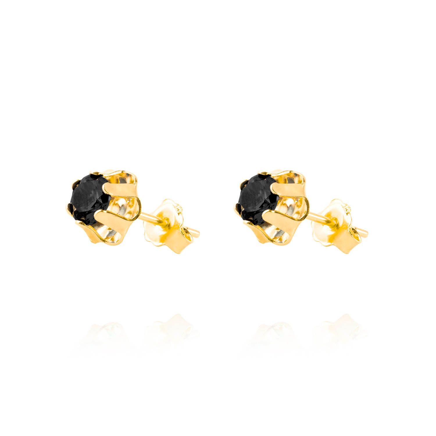 Aros de Oro 18kt Onix de 5mm con Seis grifas-0