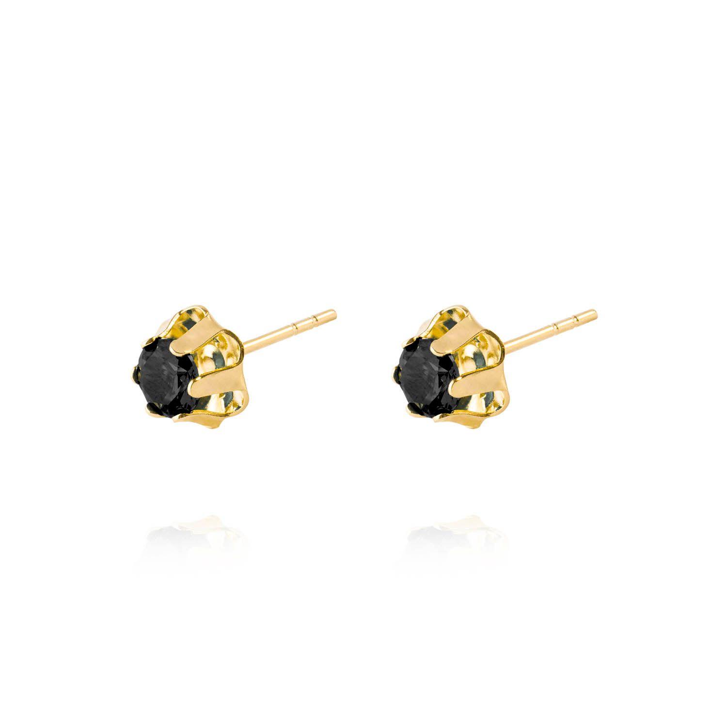 Aros de Oro 18kt Onix de 5mm con Seis grifas-1