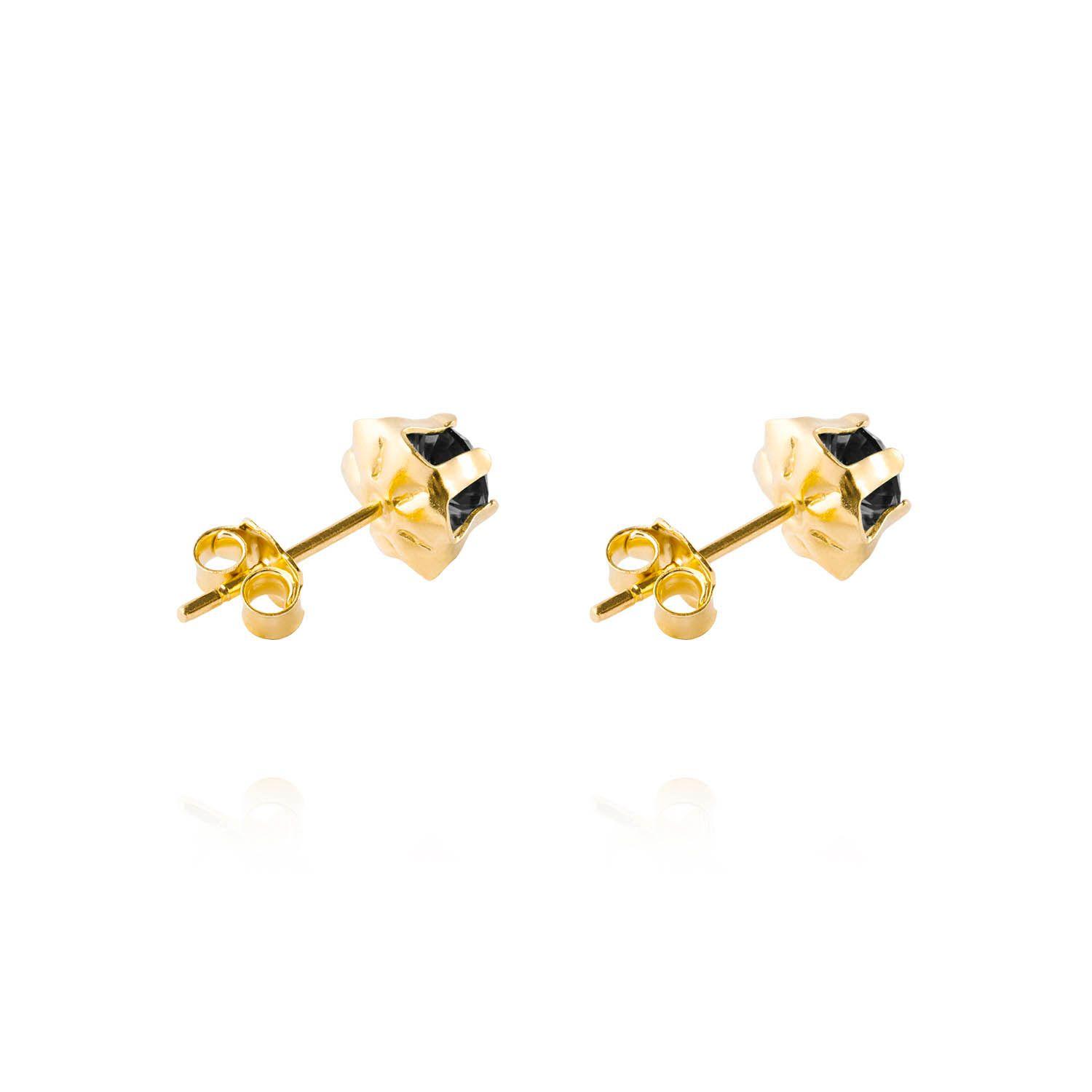 Aros de Oro 18kt Onix de 5mm con Seis grifas-2