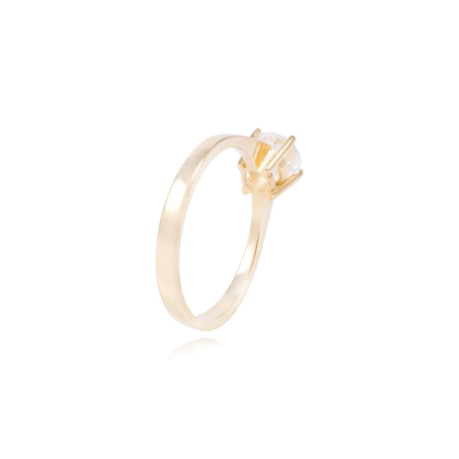 Anillo de Oro 18Kt de Compromiso Modelo Solitario Circon-2