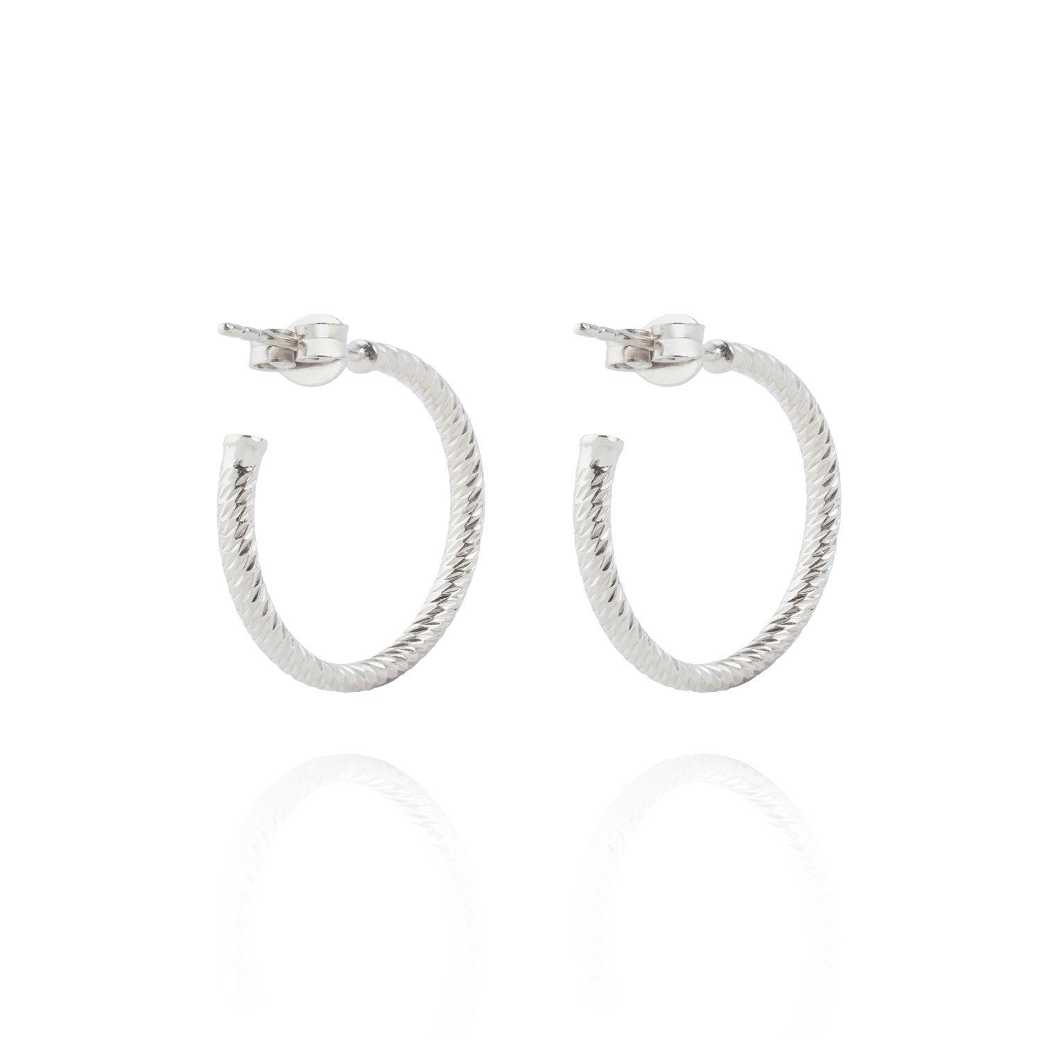 Aros de Plata Esterlina 925 Argollas Torcidas de 20mm-1