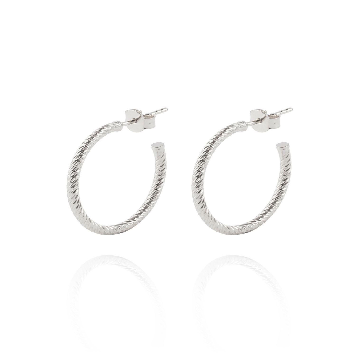 Aros de Plata Esterlina 925 Argollas Torcidas de 20mm-0