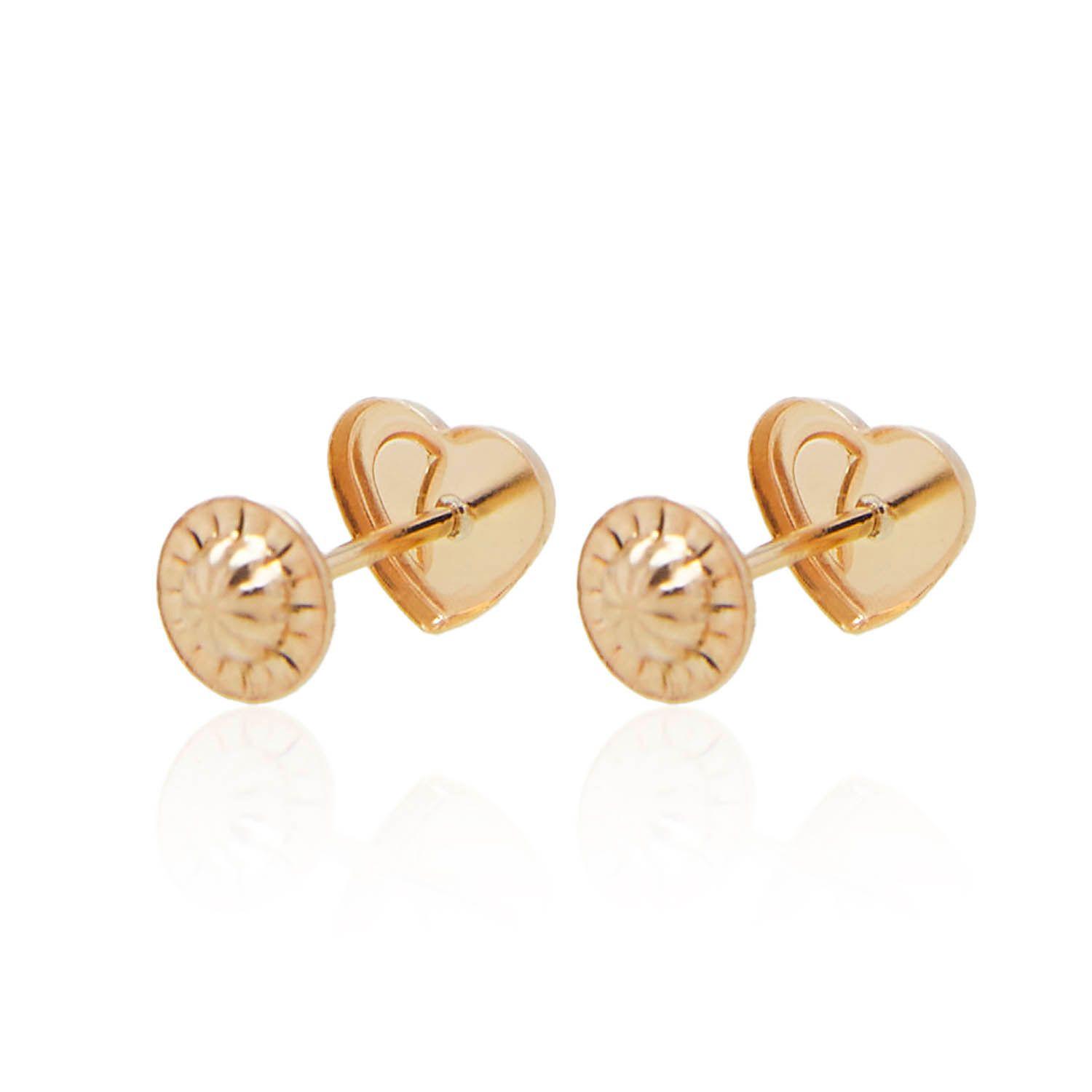 Aros de Oro 18kt Forma de Corazón Liso-2