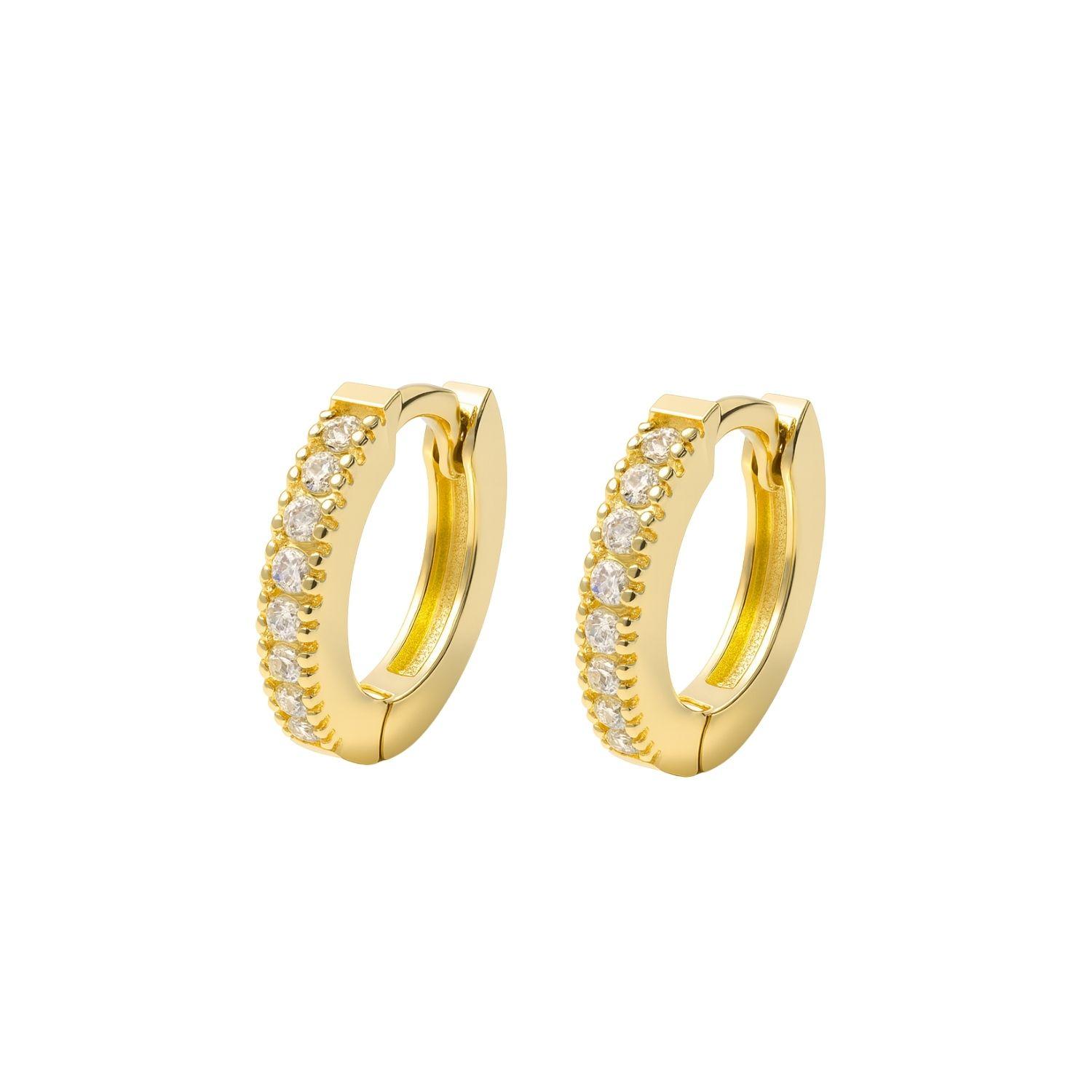 Aros Revestidos en Oro 18kt Argollas Pequeñas XS y Circonita-2