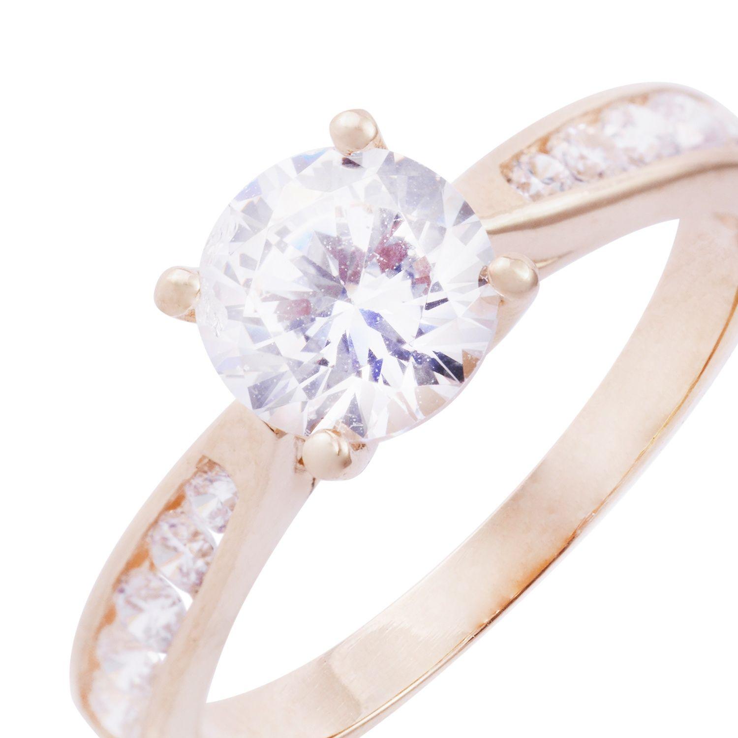 Anillo en Oro Miel 18kt Destello en Circón-1