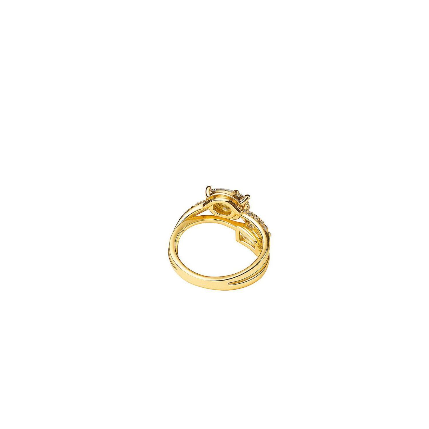Anillo Oro Amarillo 18kt Diamantes Corte Esmeralda 55 Pts-2