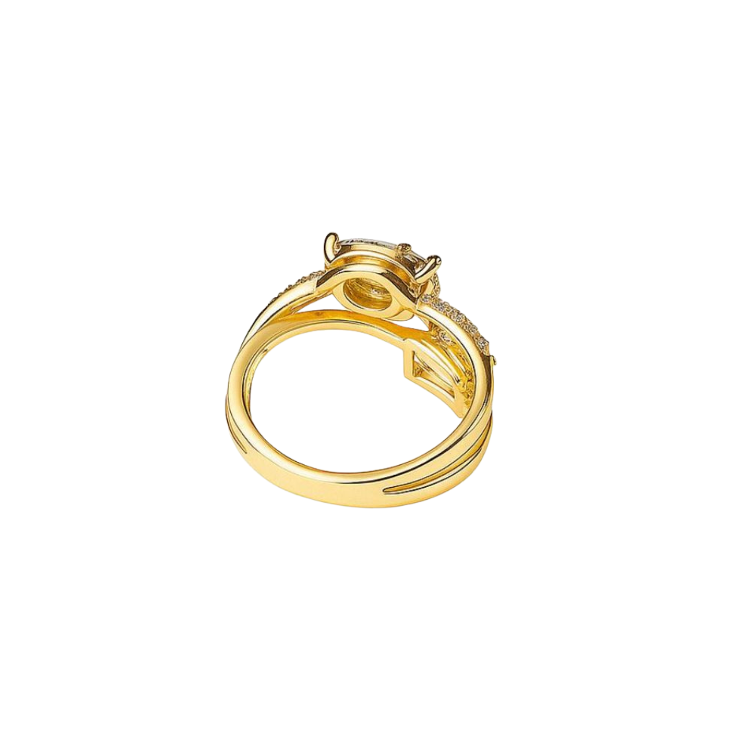 Anillo Oro Amarillo 18kt Diamantes Corte Esmeralda 55 Pts-2