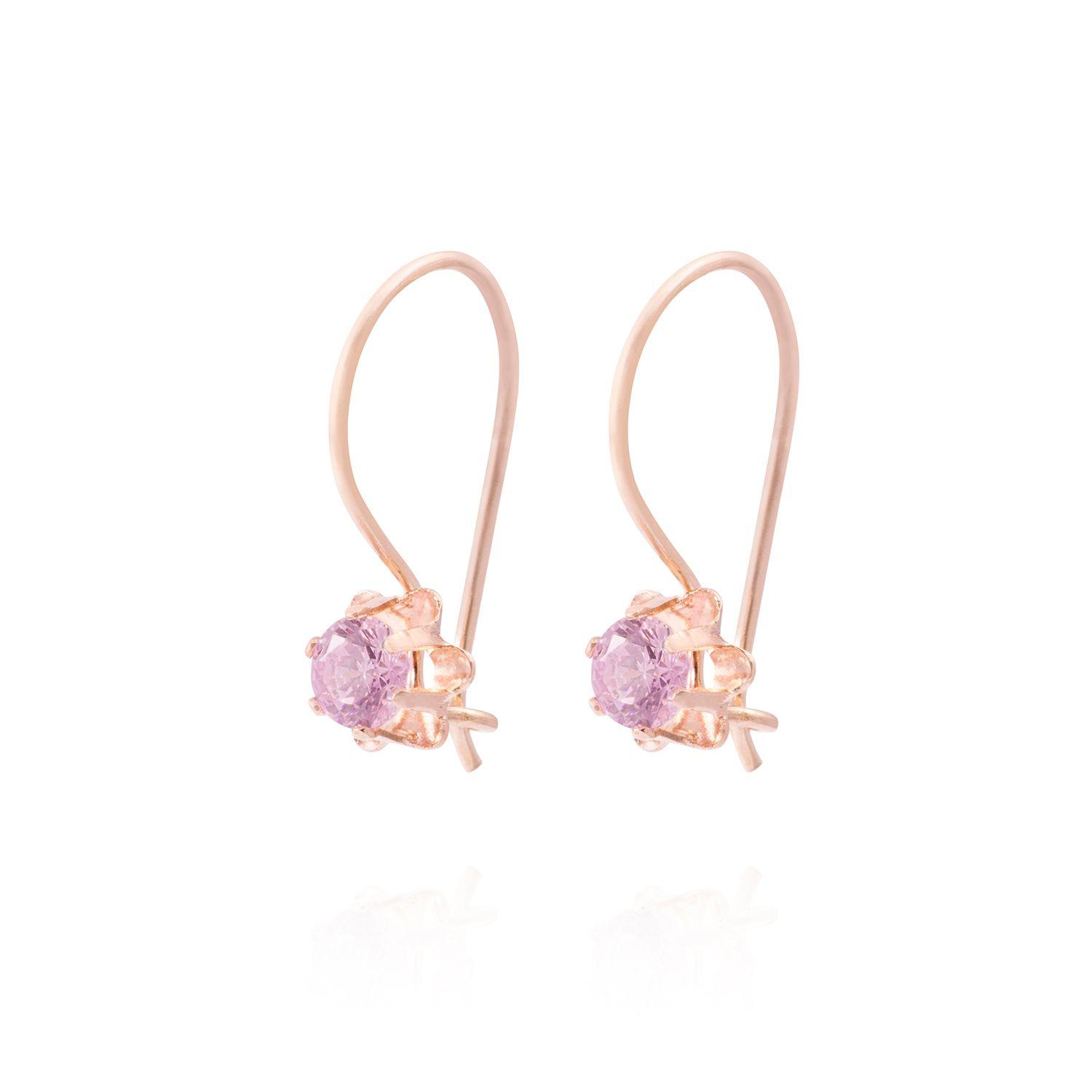 Aros Oro Miel 18kt Colgante Rosa de Francia-0