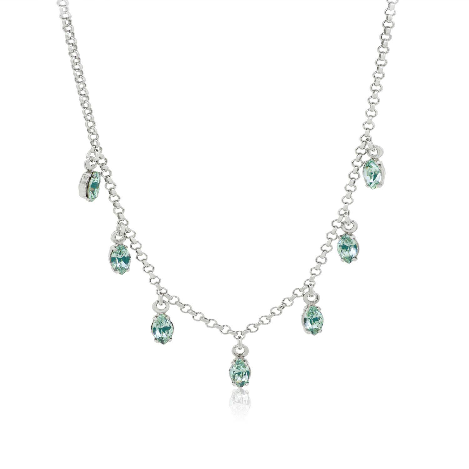 Collar de Plata Esterlina 925 Agua Marina-0