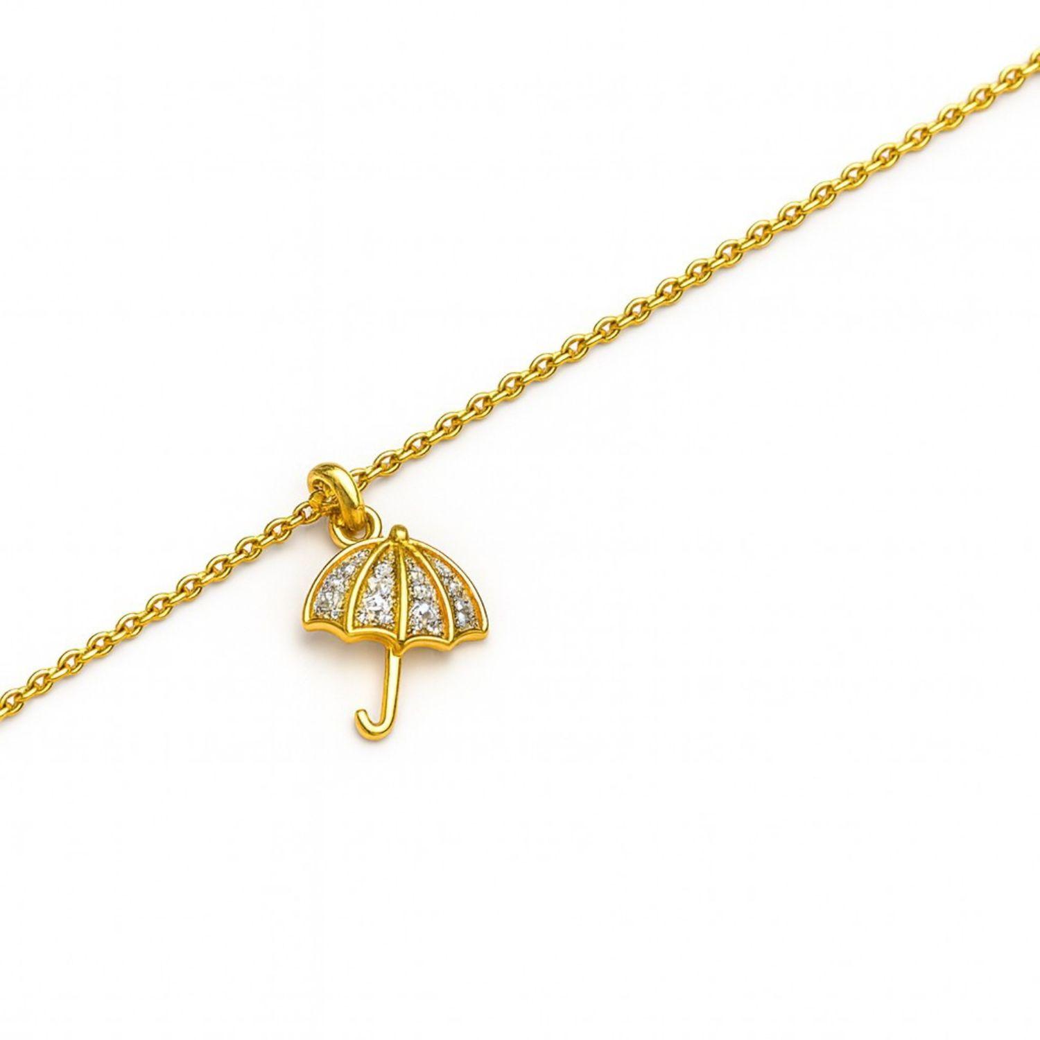 Tobillera Oro Amarillo 18kt Paragua de Diamantes-2