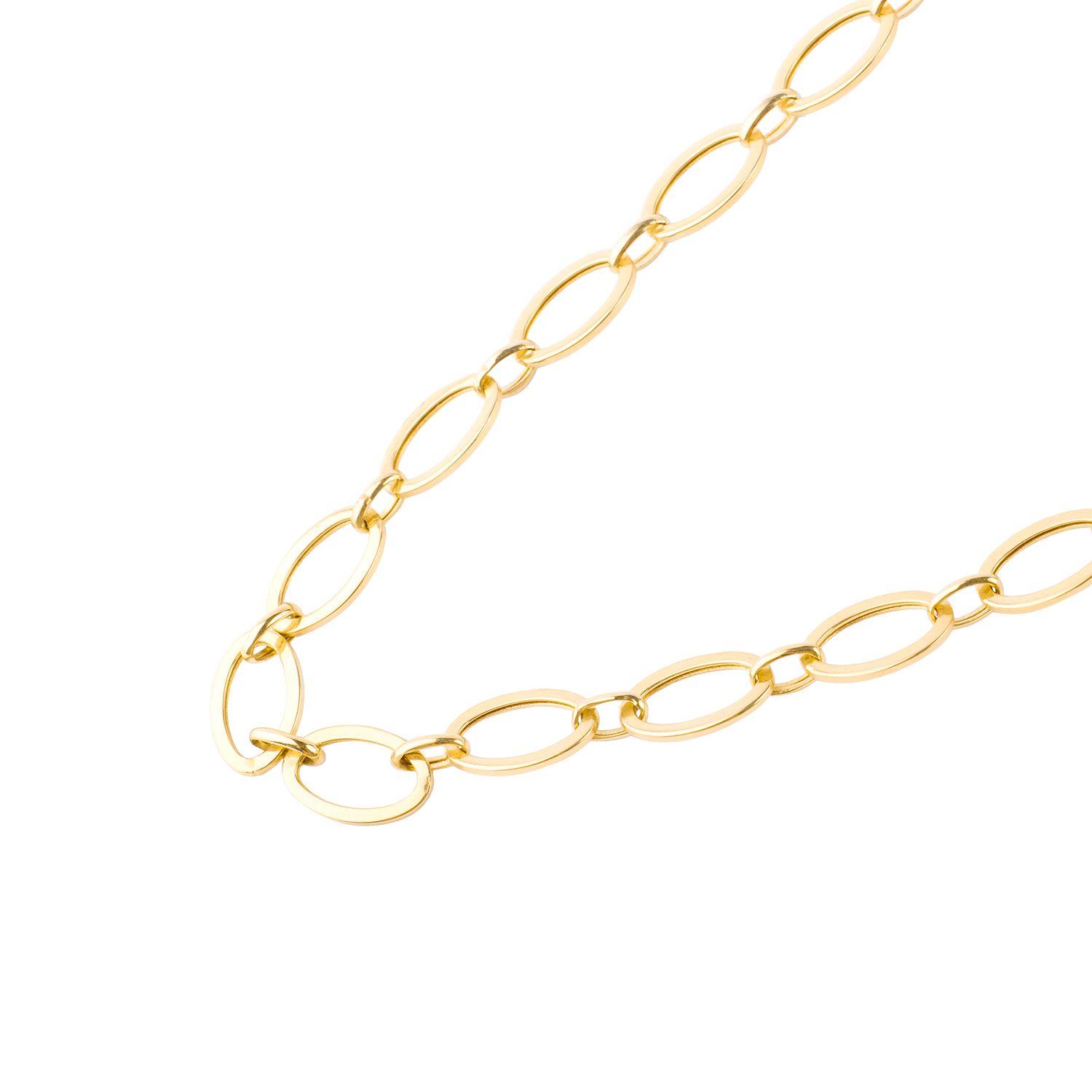 Collar de Oro 18kt Eslabon Plano-0