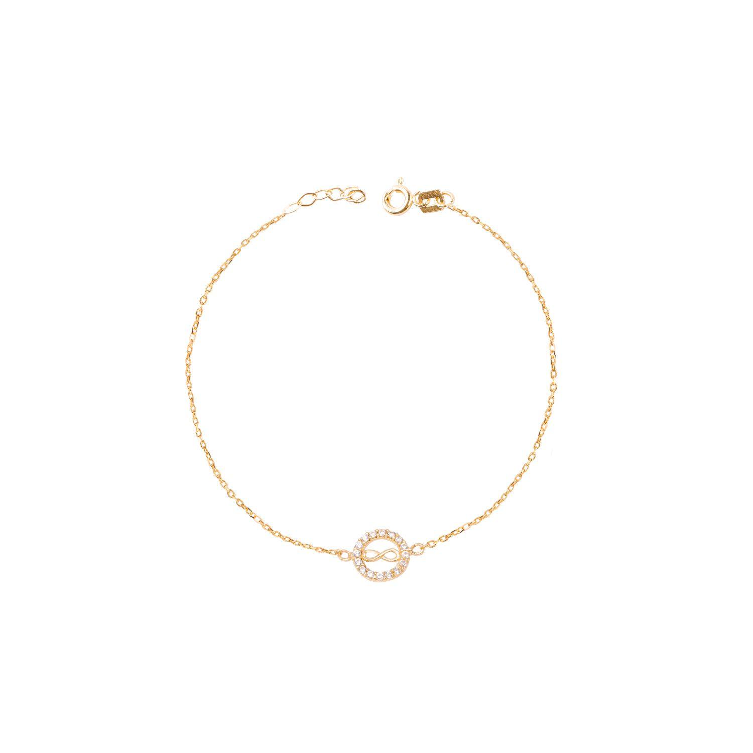 Pulsera de Oro 18kt Infinito circonita-2