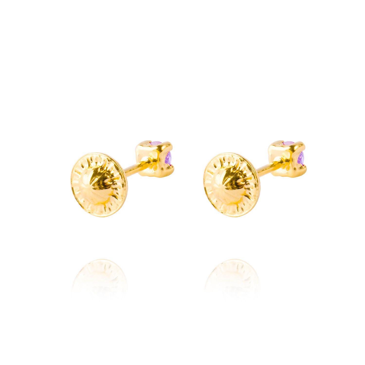 Aros de Oro 9kt Amatista 4 Grifas-2