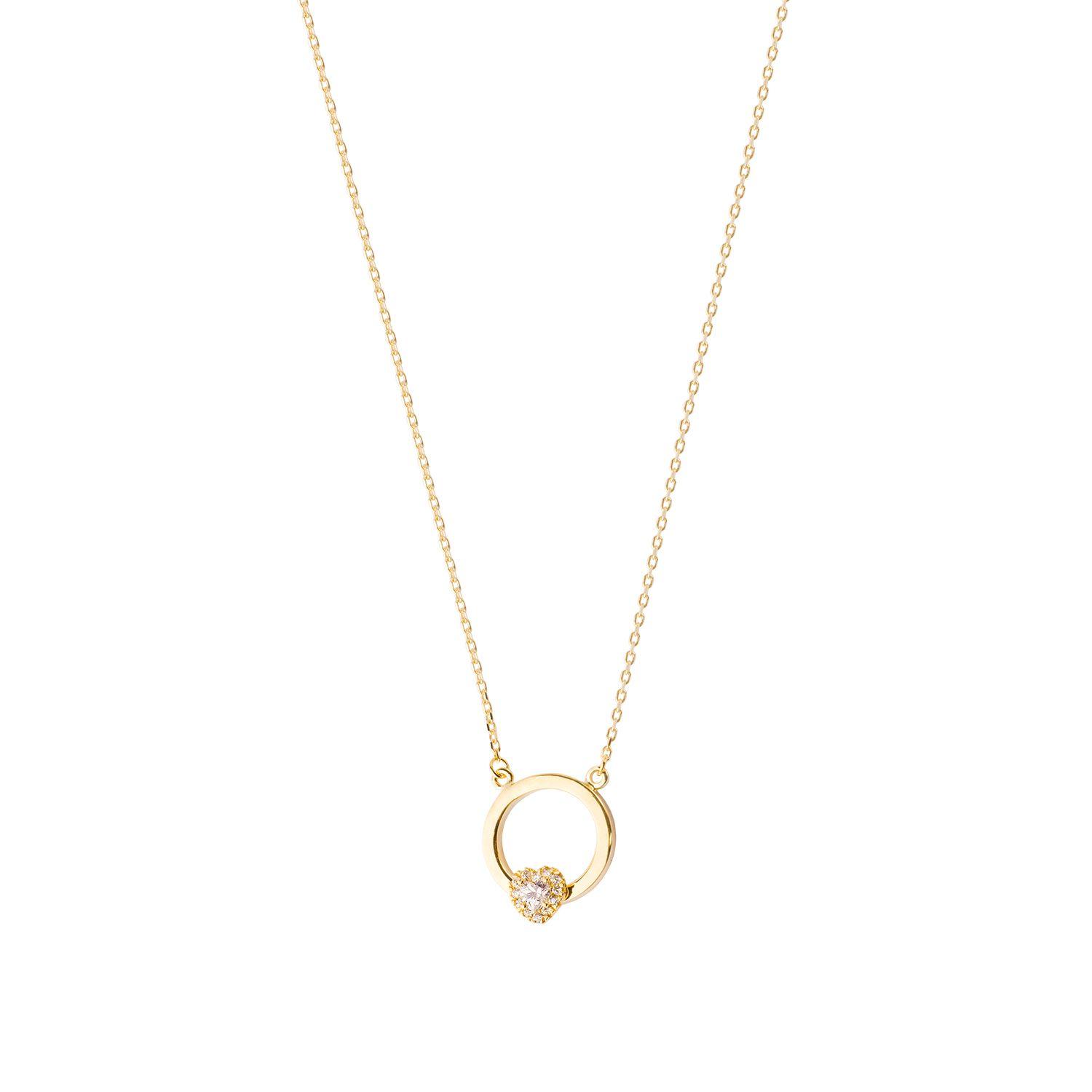 Collares de Oro 18kt Modelo Corazón de Circonita-2